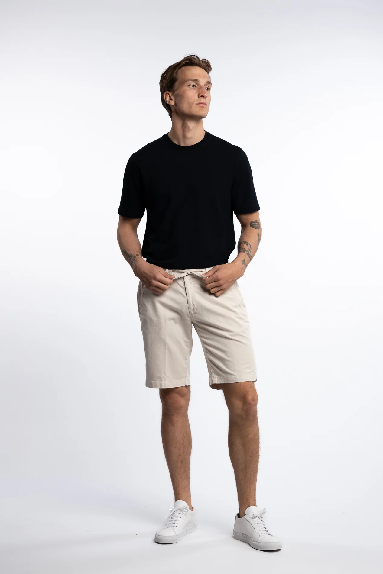 Cotton/Elastan Shorts Beige - Image 4