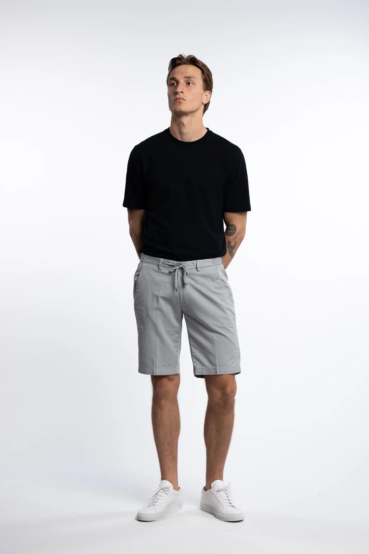 Cotton/Elastan Shorts Light Grey - Image 4