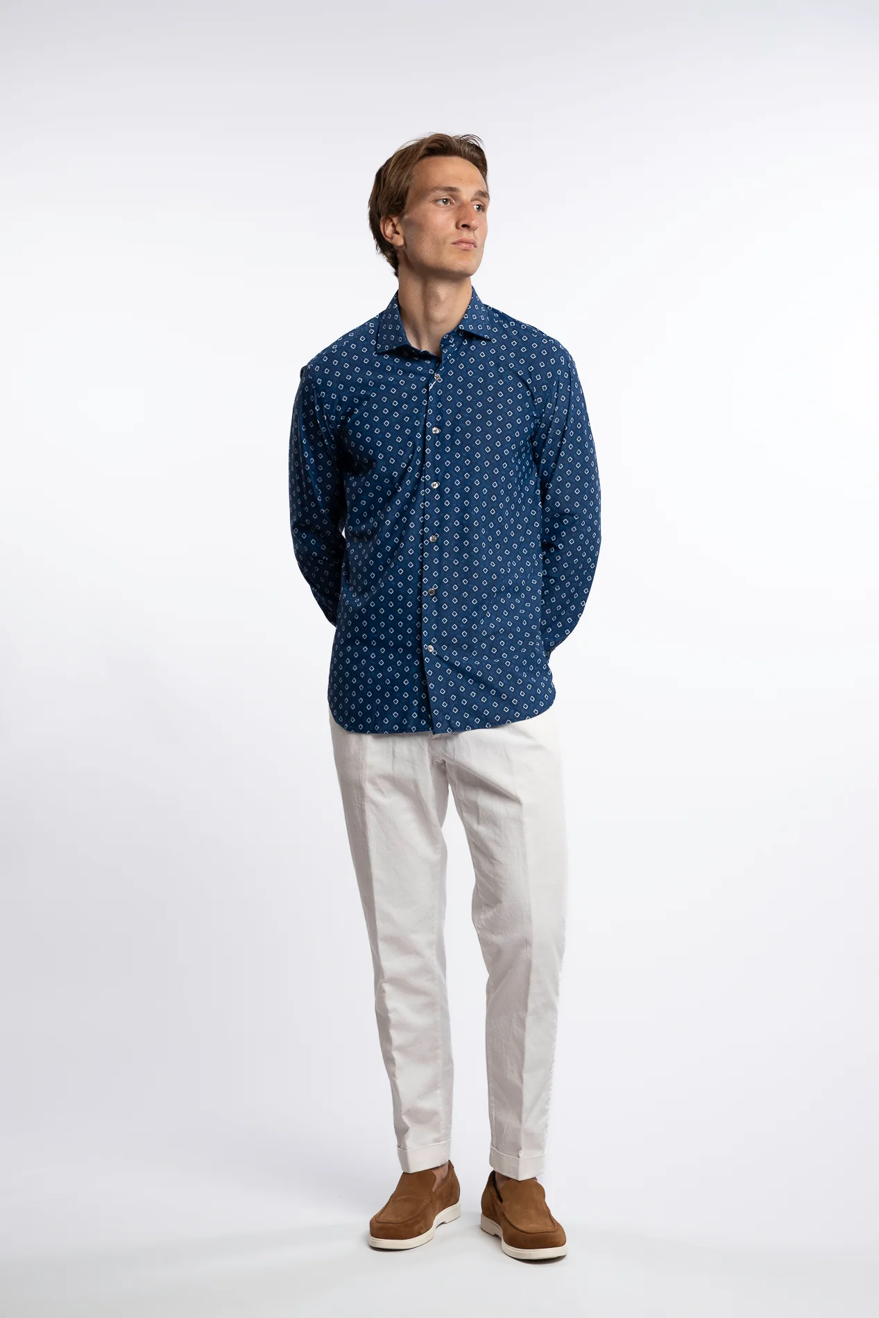 Active Stretch Shirt Checkered Blue - Image 4