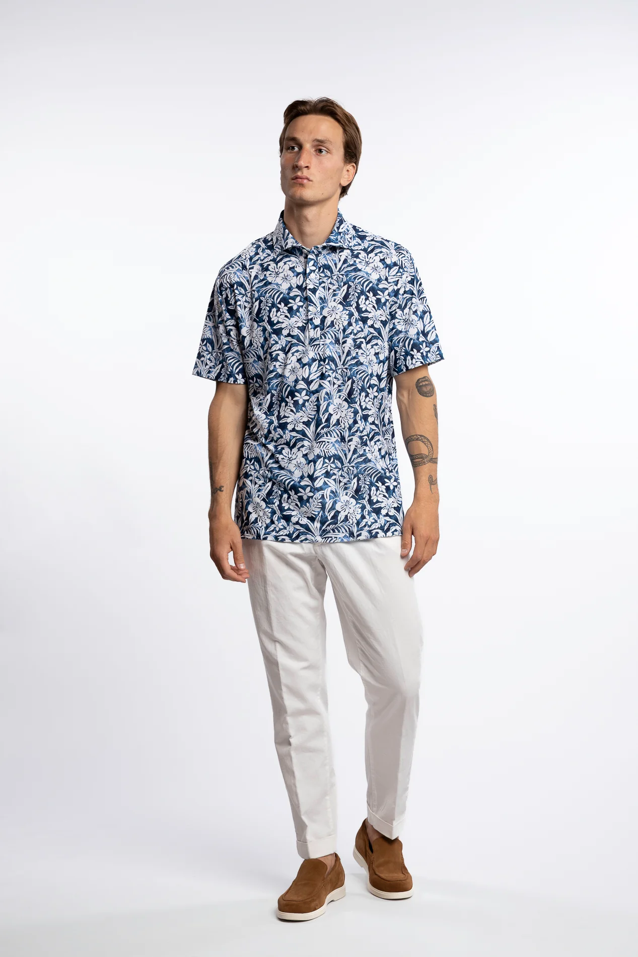 Active Stretch Shirt Floral Pattern Blue - Image 4