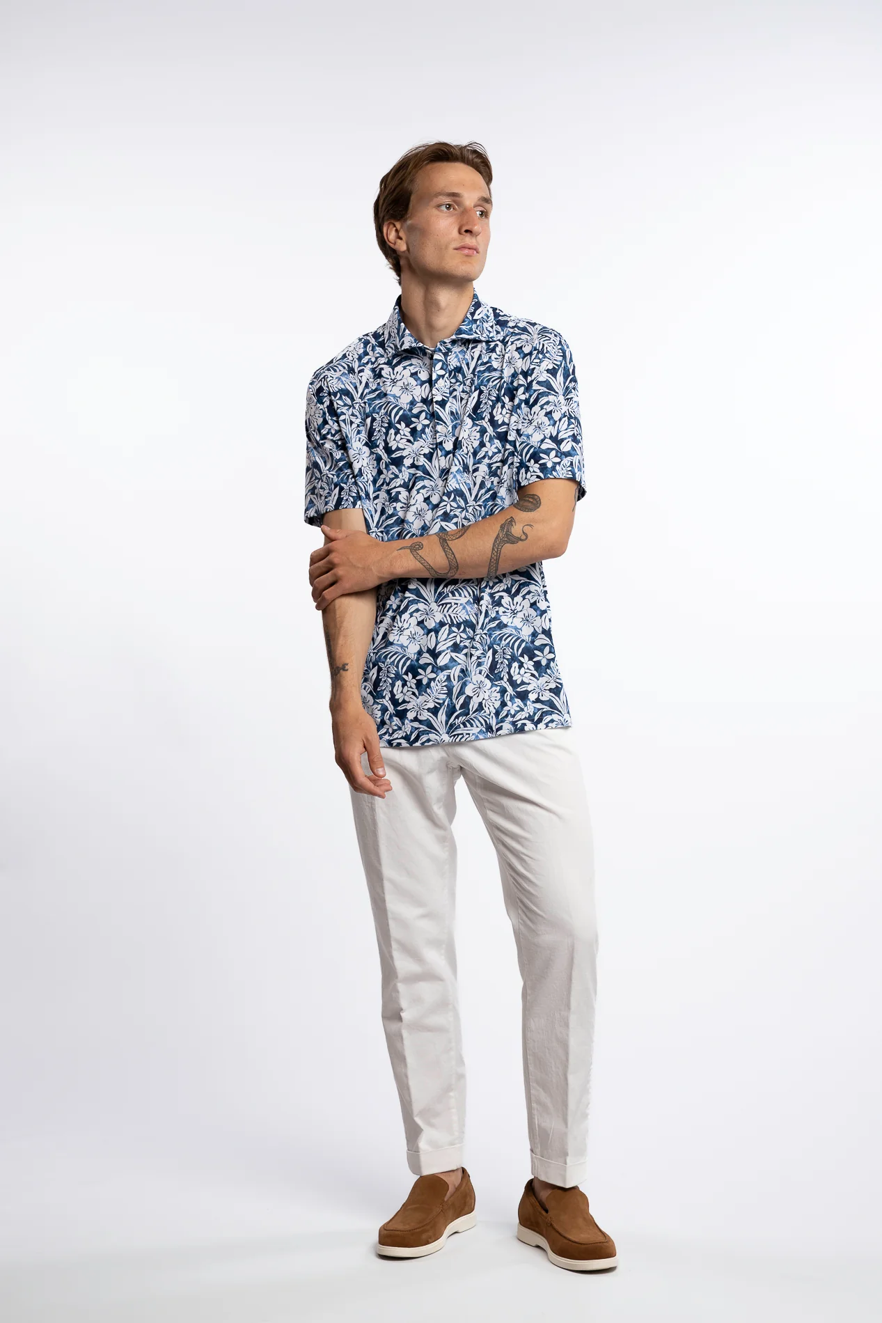 Active Stretch Shirt Floral Pattern Blue - Image 5