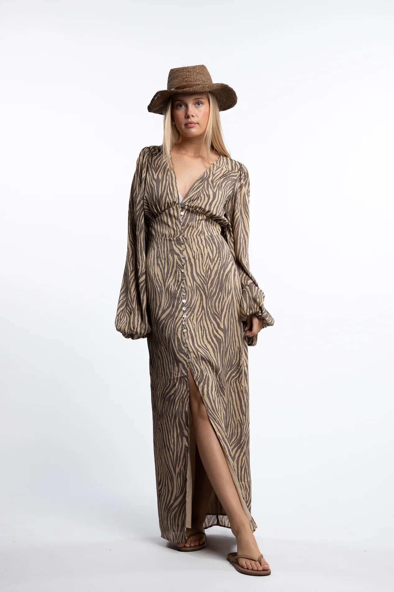 Positano dress- Beige Zebra - Image 4