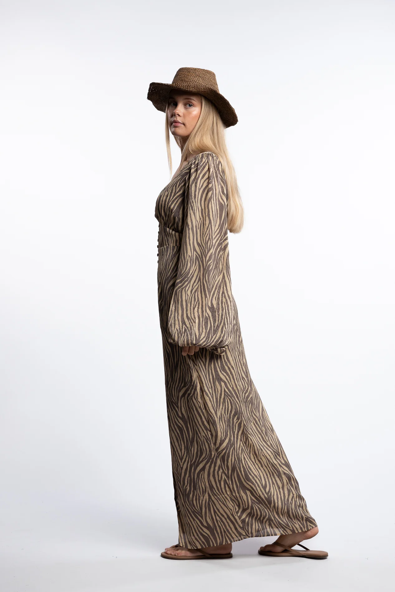 Positano dress- Beige Zebra - Image 5
