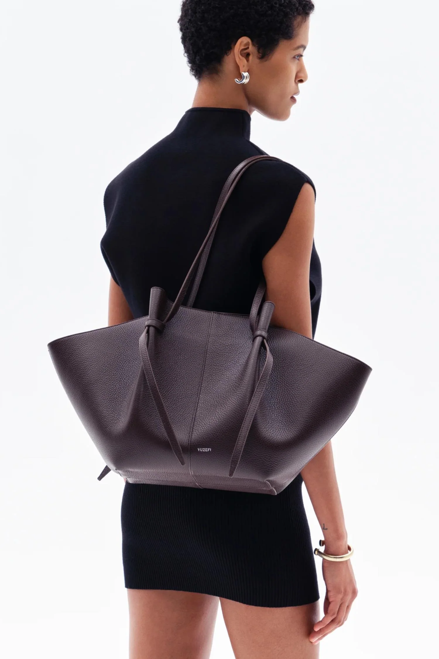 Large Mochi- Espresso Pebble Grained Leather - Image 2