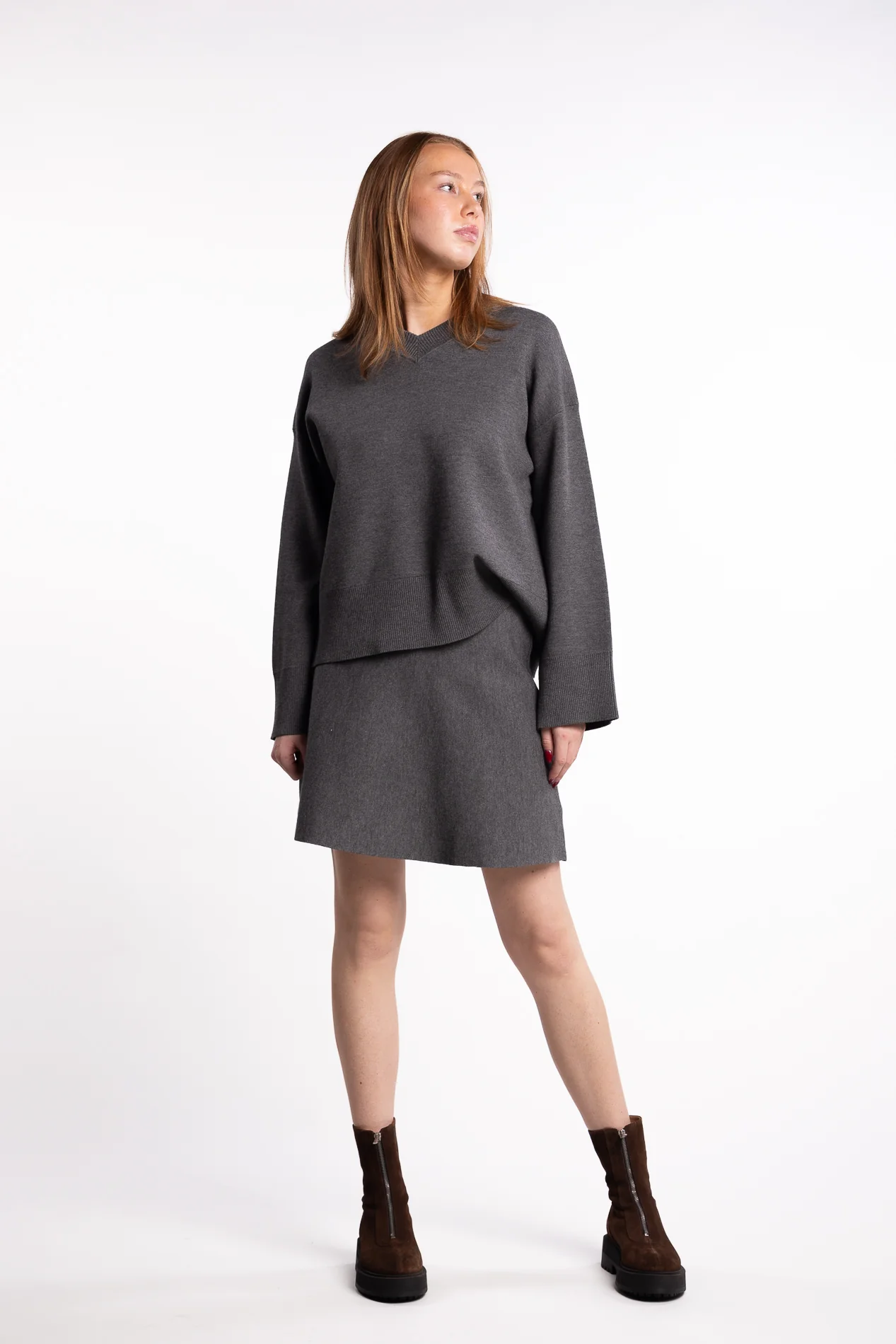 Salula v-neck 15825 - Dark grey - Image 5