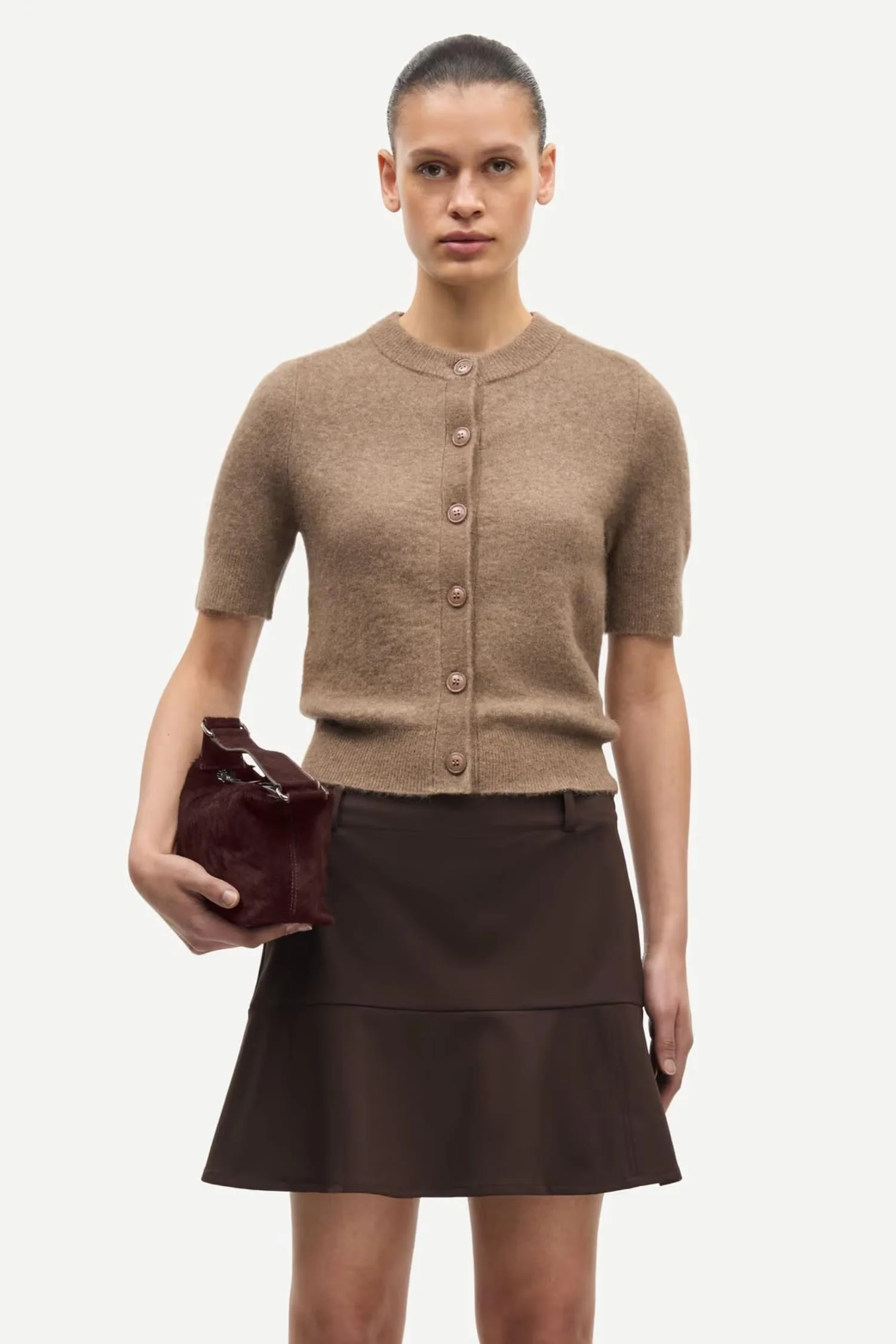 Sanoura SS Cardigan 15556- Fossil - Image 3