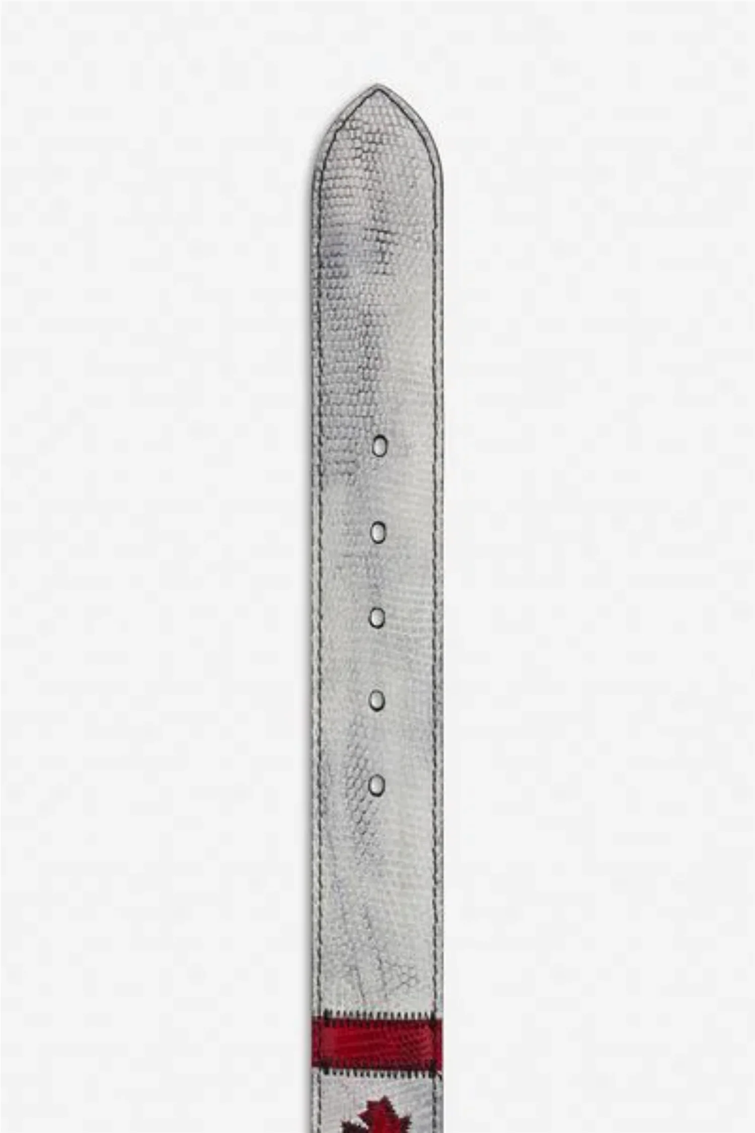 Lizard Leather Flag Belt White Multi - Image 3