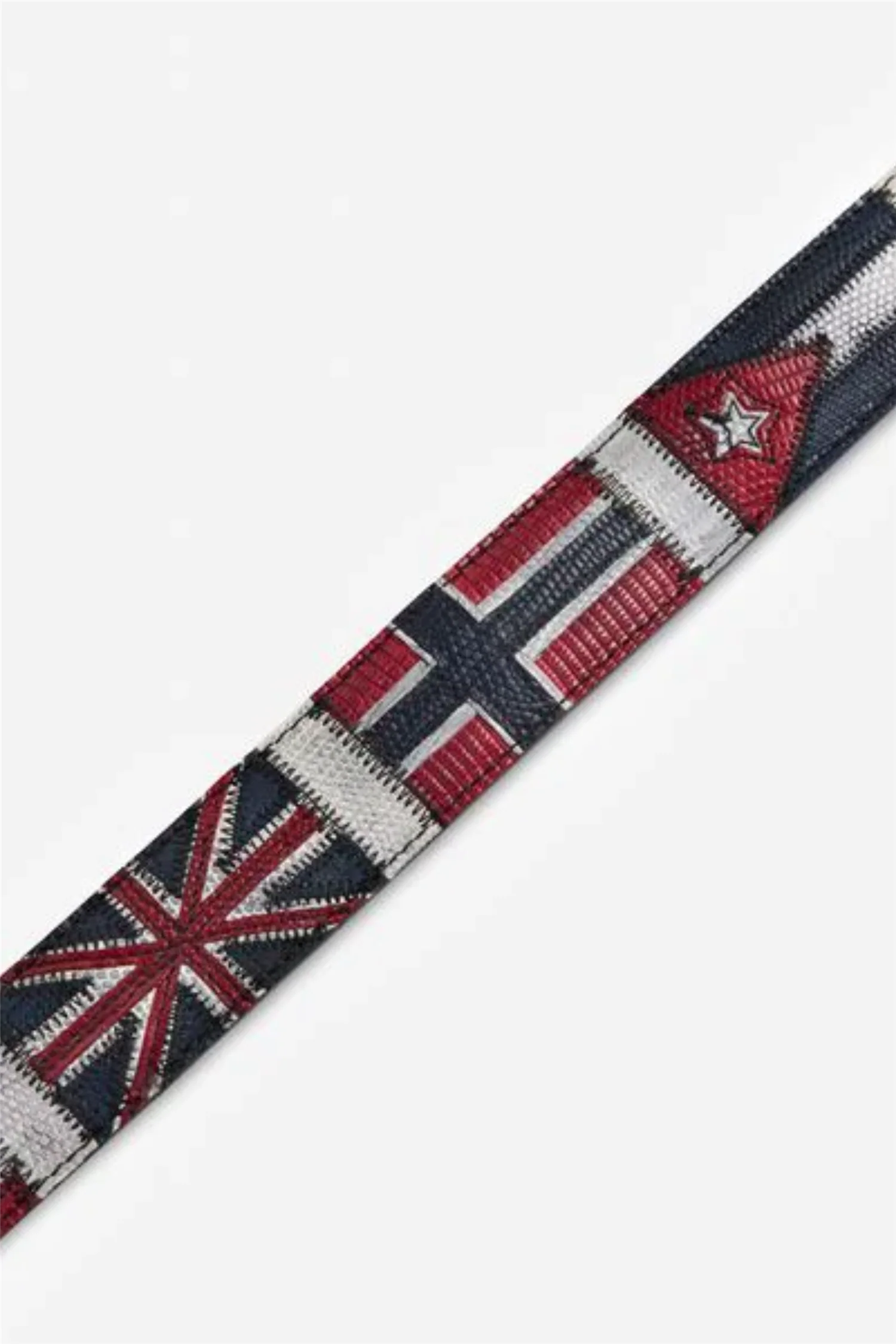 Lizard Leather Flag Belt White Multi - Image 4