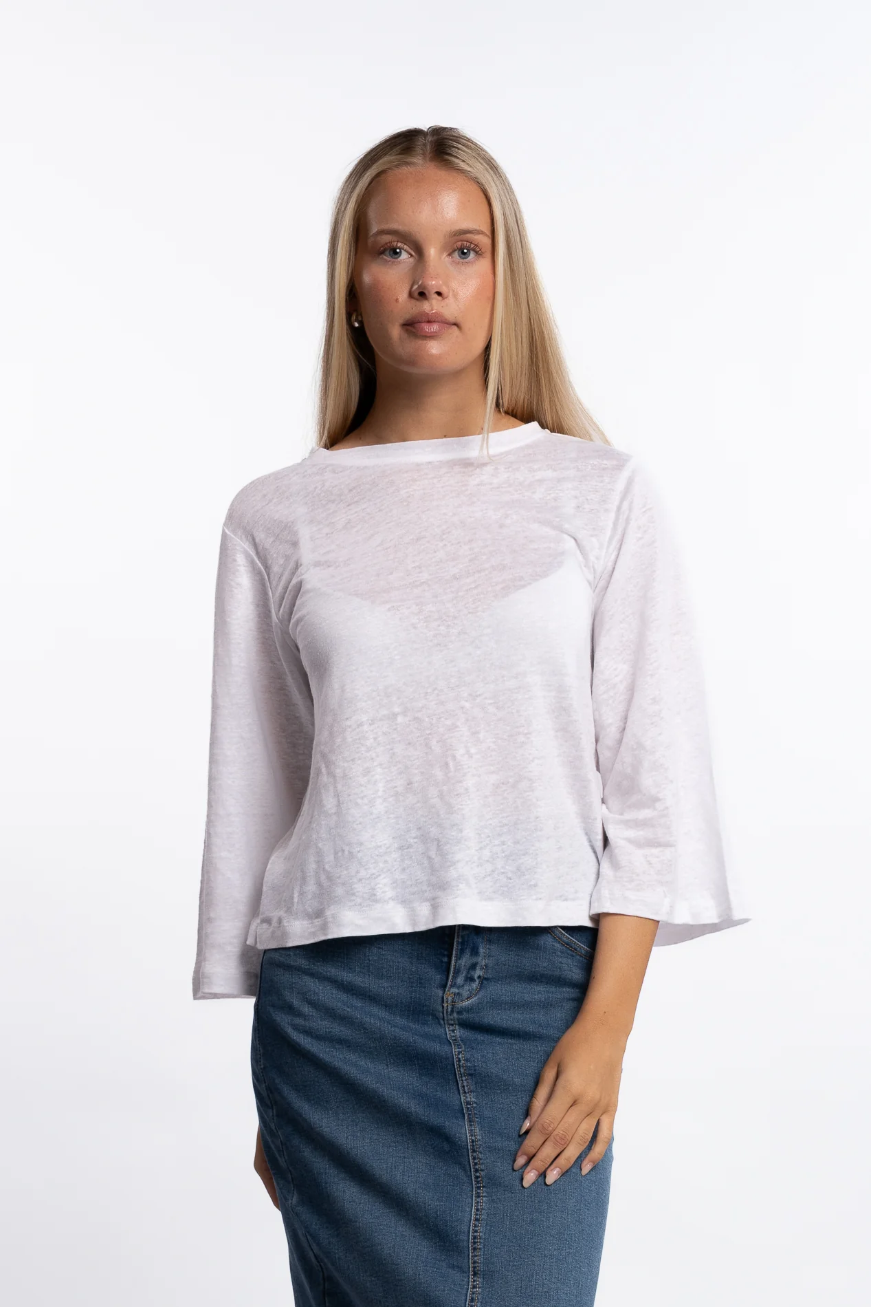 Heli Linen Tee - White - Image 2