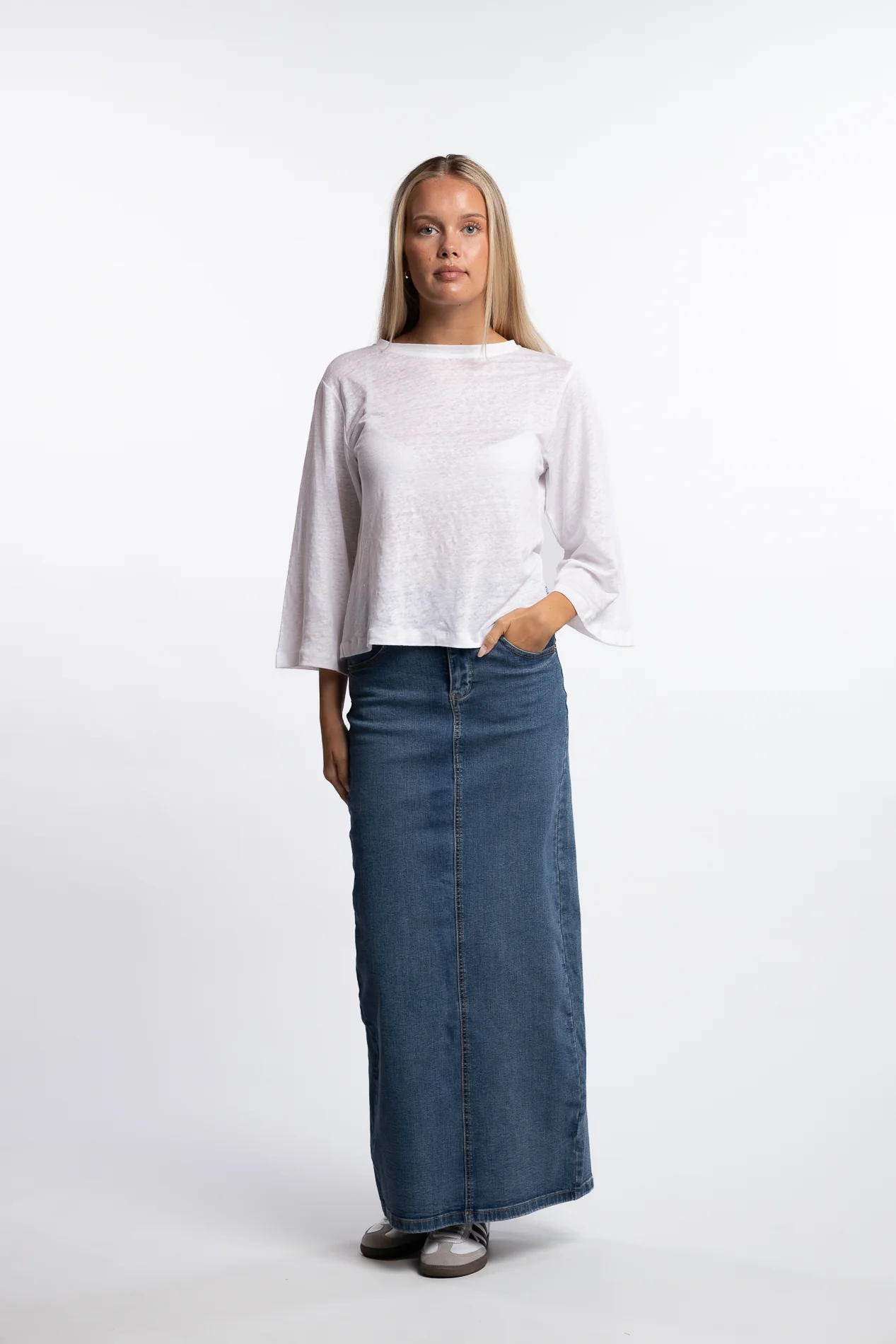 Heli Linen Tee - White - Image 3