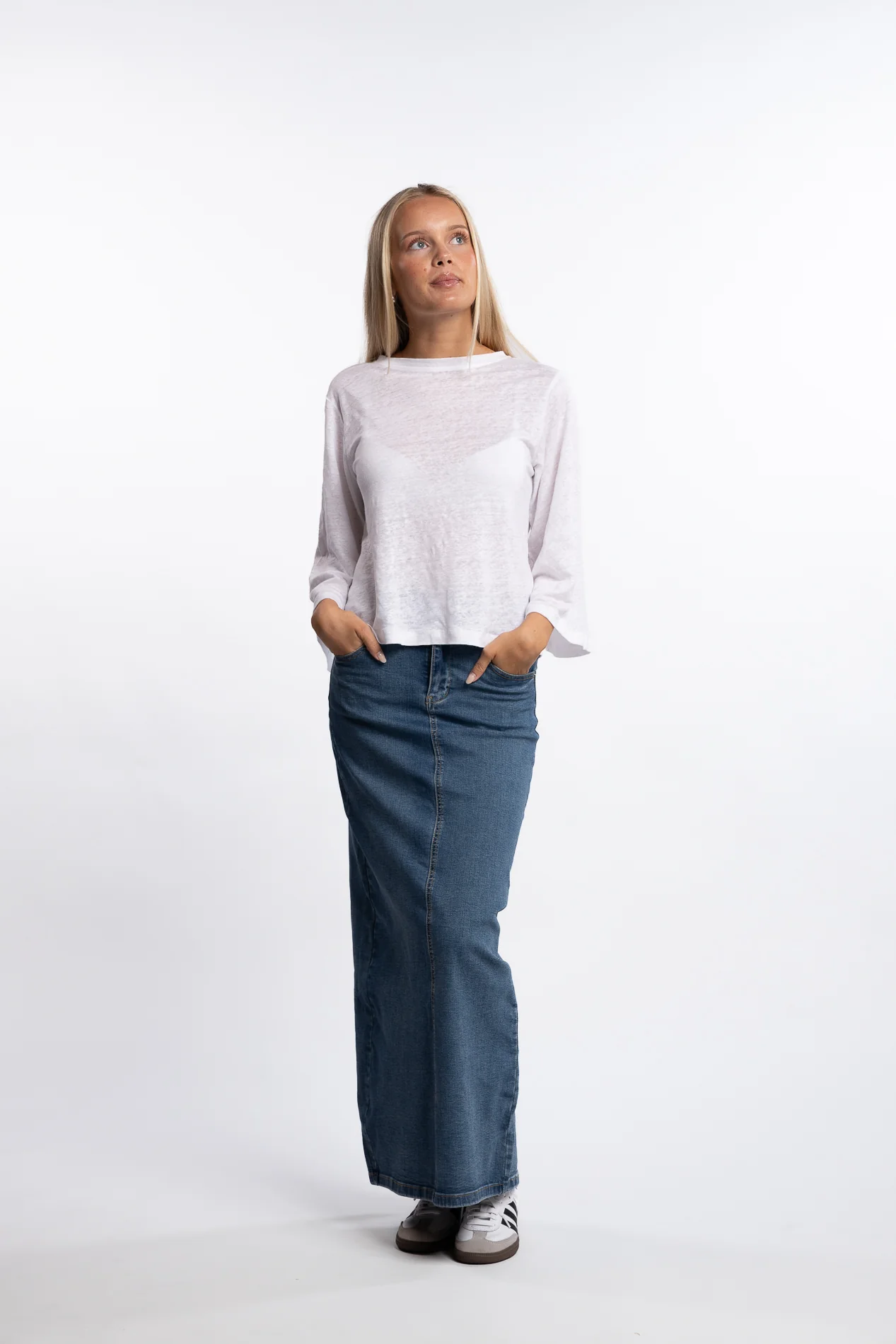 Heli Linen Tee - White - Image 4