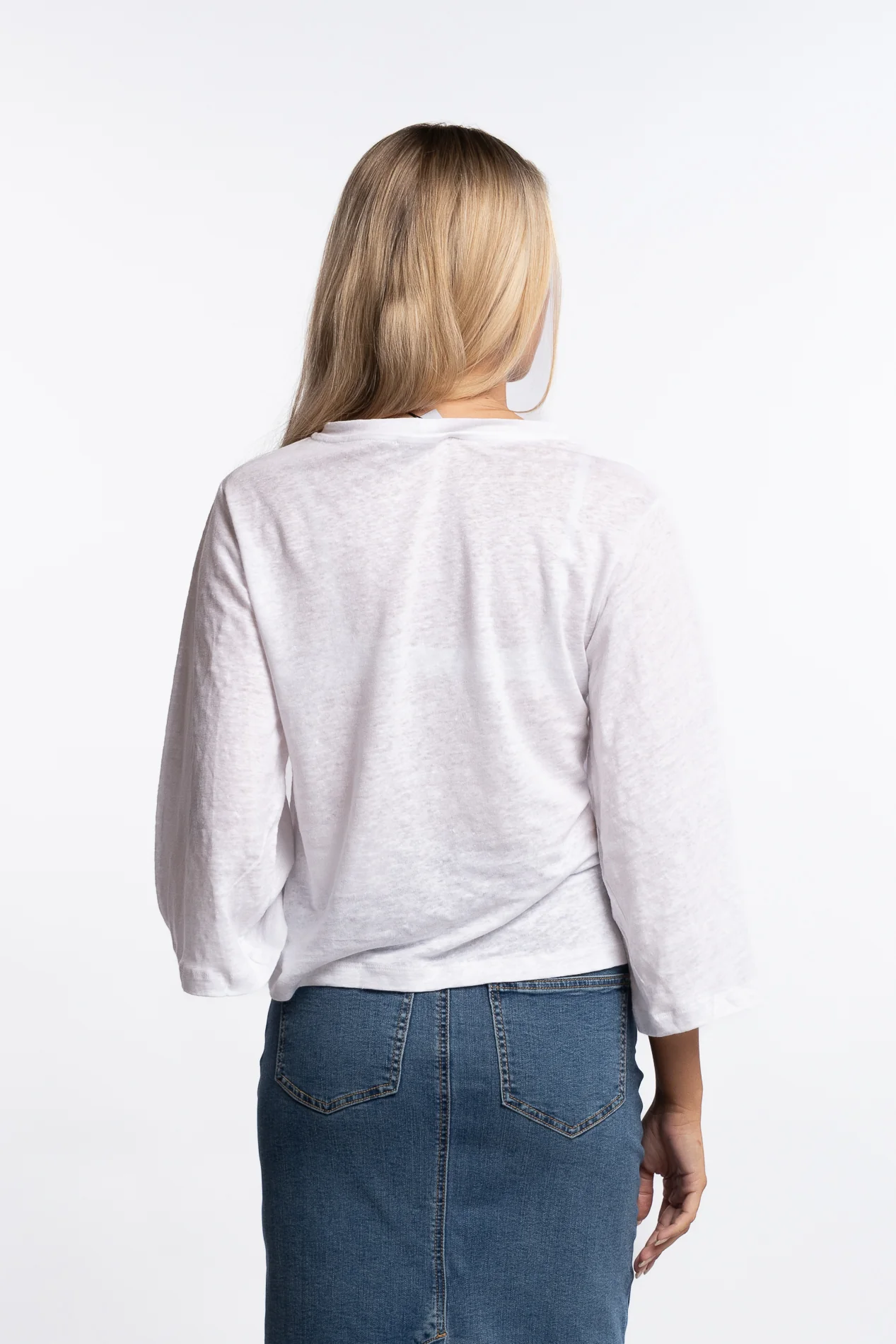 Heli Linen Tee - White - Image 6