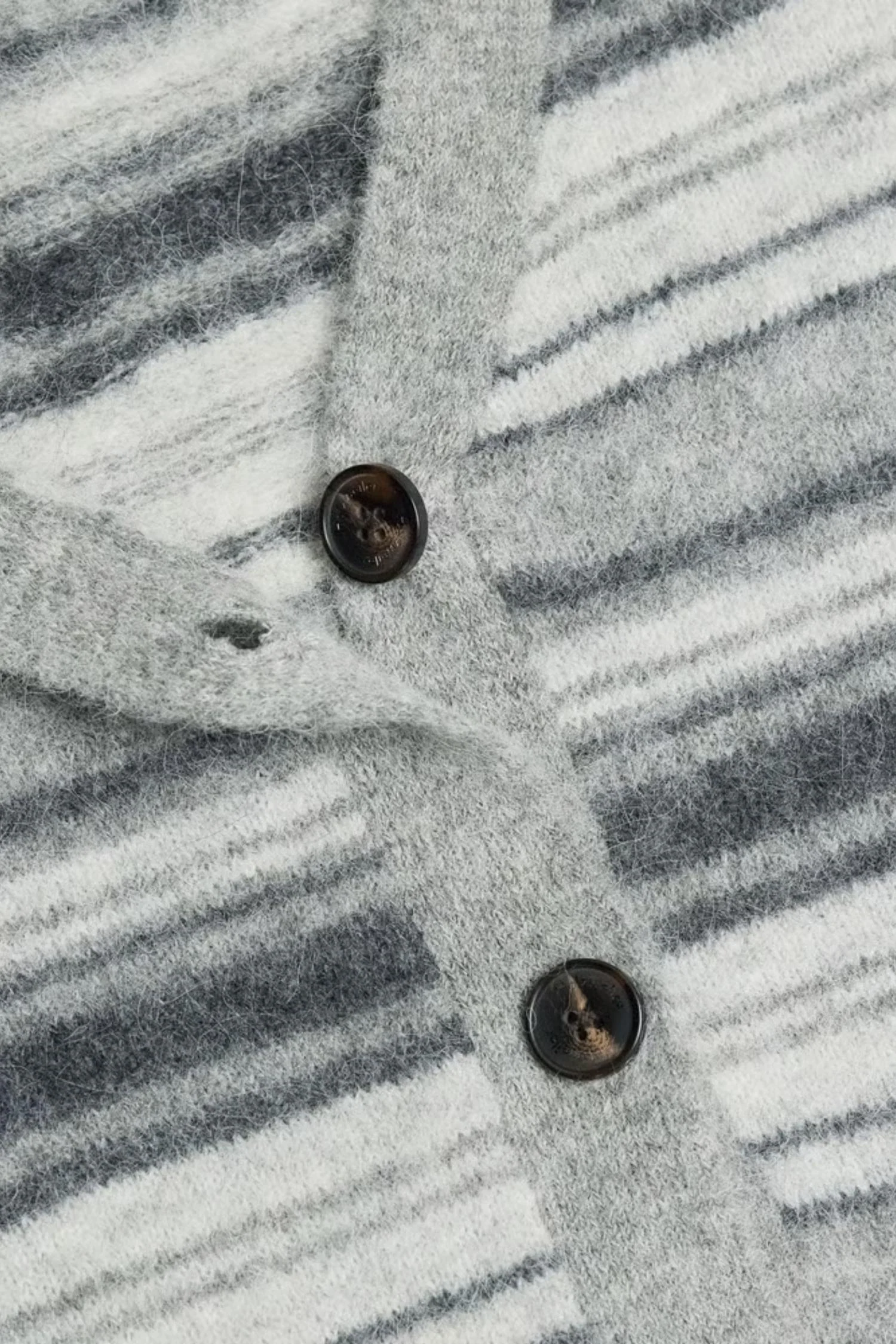 Fluffy Stripe Cardigan - Grey Stripe - Image 7