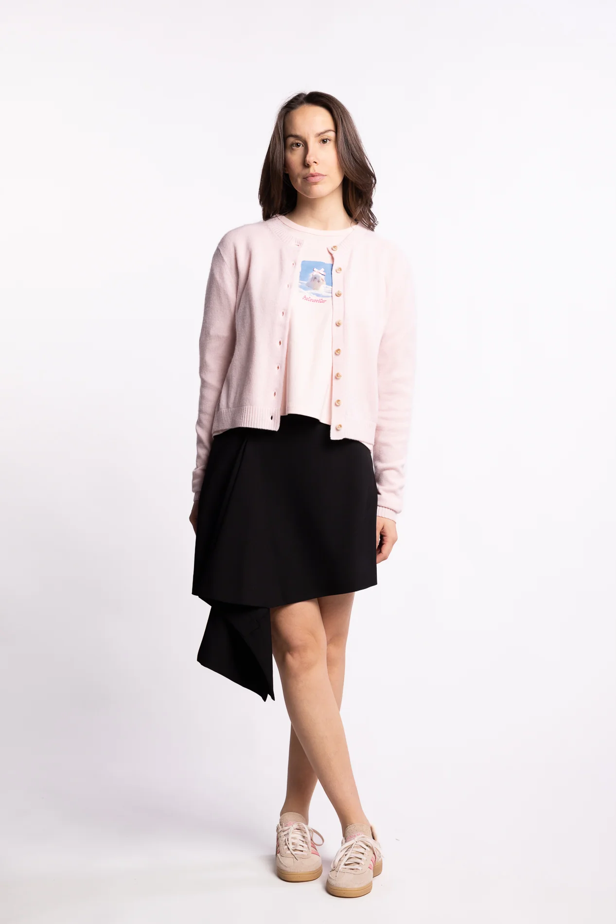 Slim Cashmere Cardigan- Lt. Pink - Image 9