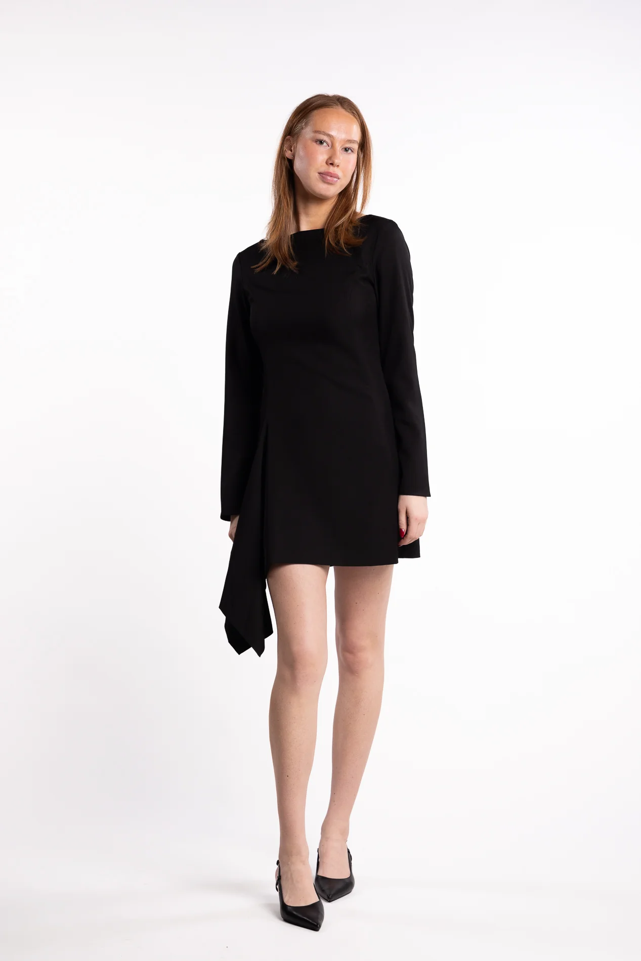 Beau Pleat Short Dress - Black - Image 6