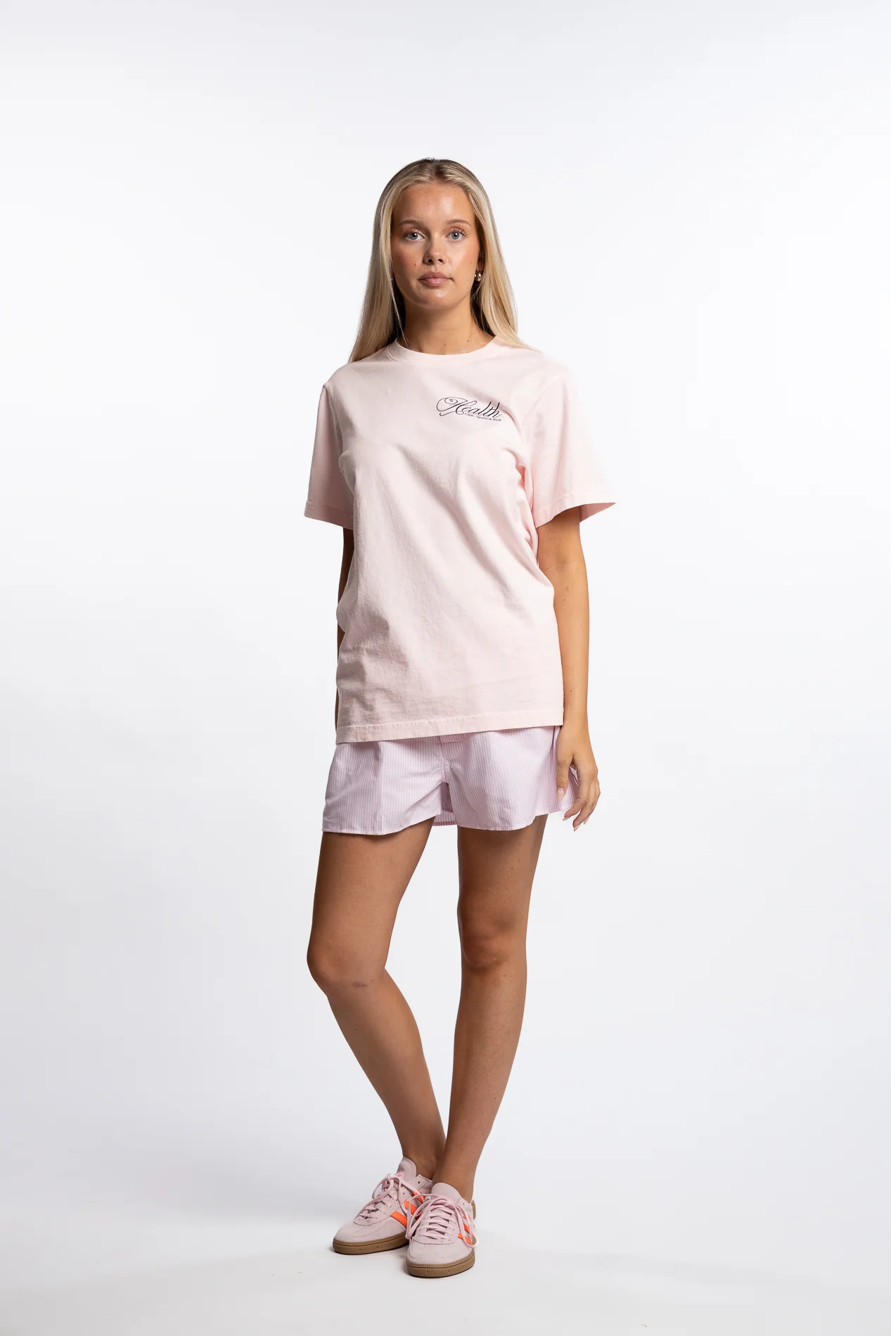Serif Logo Oxford Boxer- Pink/white Thin Stripe - Image 2
