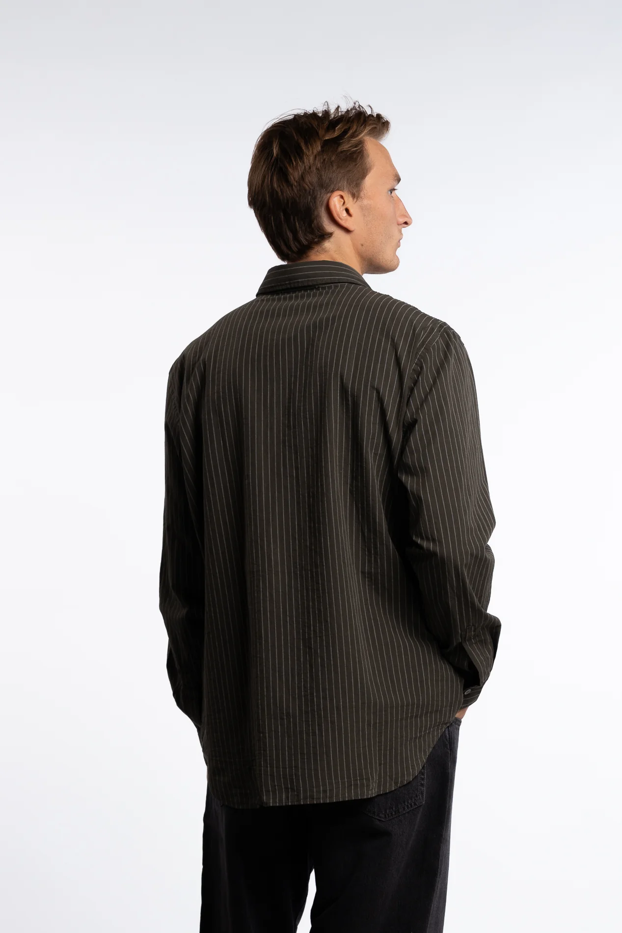 Button-Up Shirt Green Melange - Image 3
