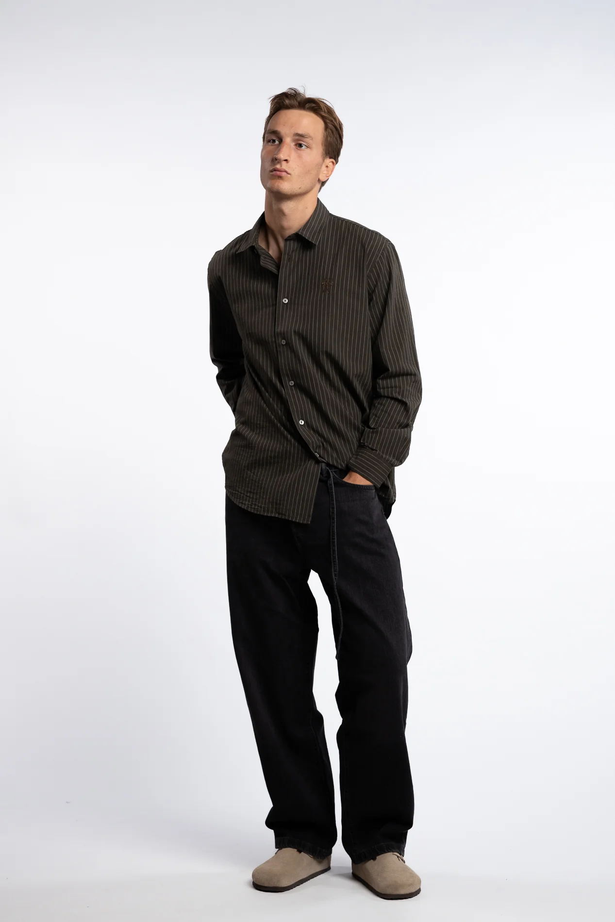 Button-Up Shirt Green Melange - Image 4