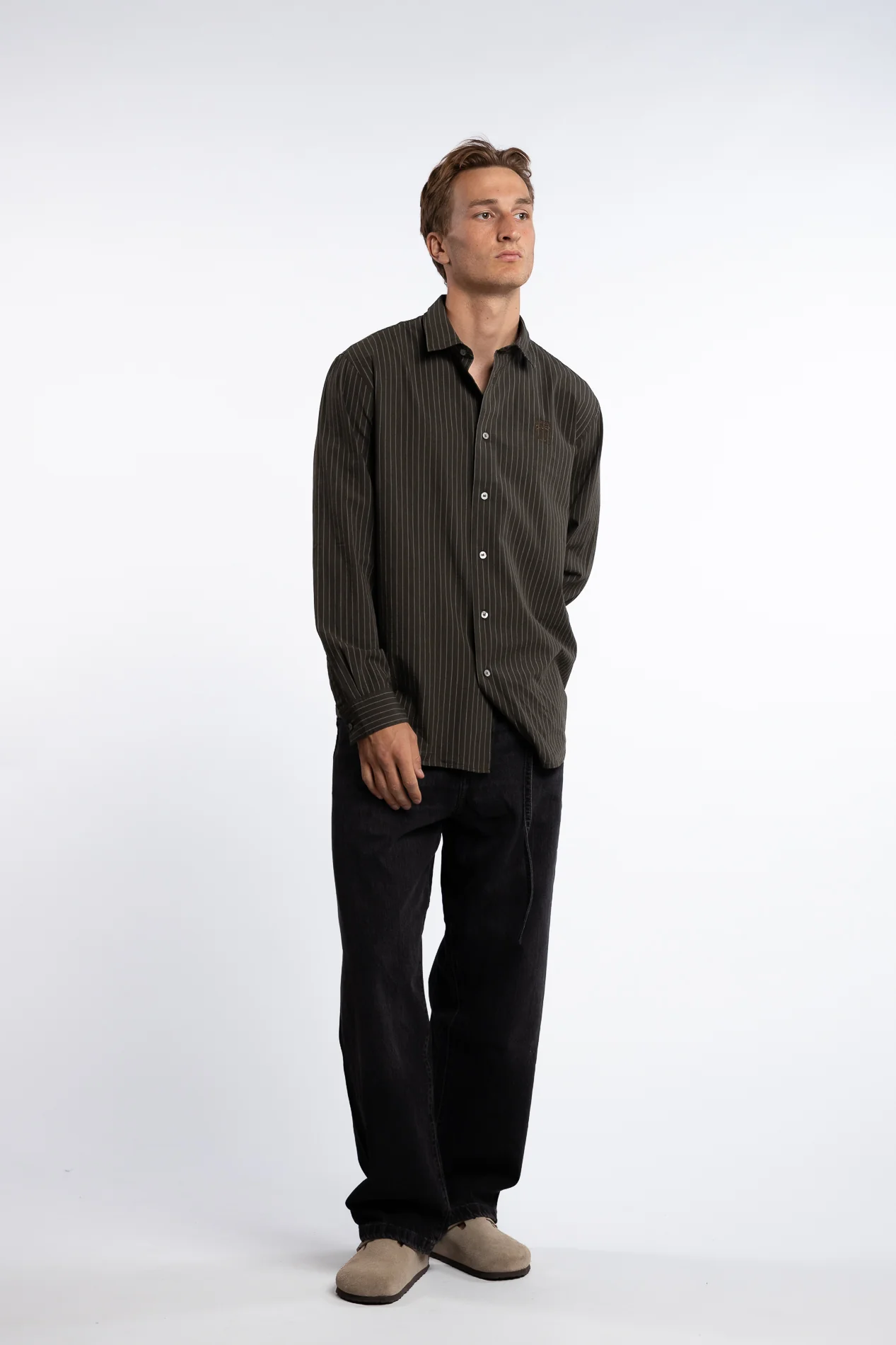Button-Up Shirt Green Melange - Image 5