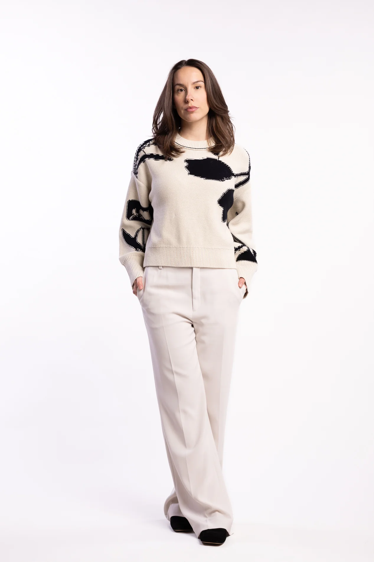 Salila Sweater 15529 - Cream Ashbloom - Image 4
