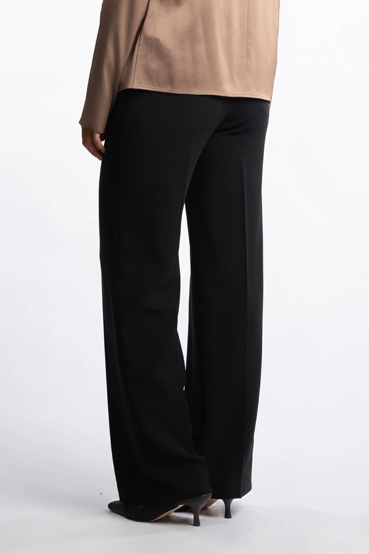 Turtleneck Satin Blouse- Oak Brown - Image 3