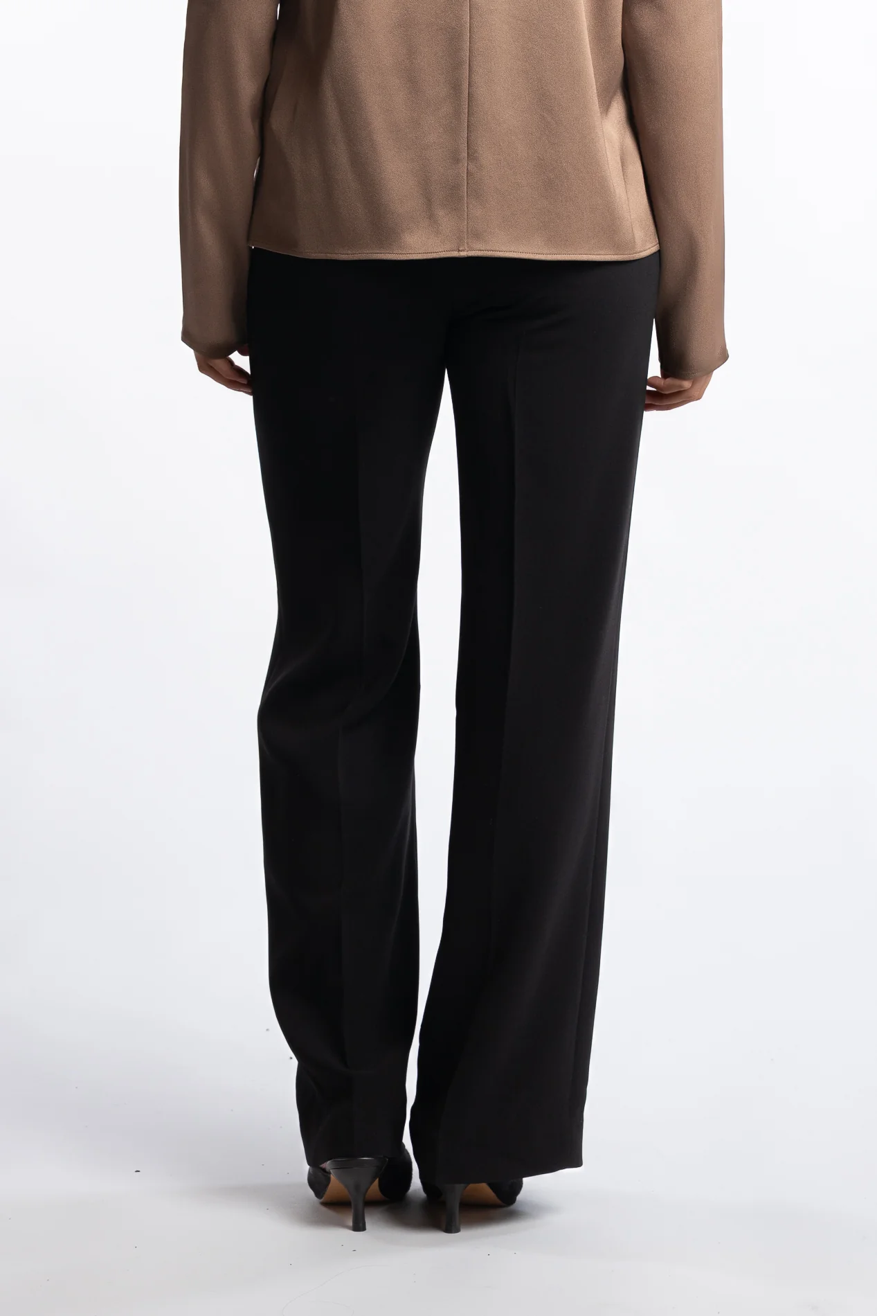 Turtleneck Satin Blouse- Oak Brown - Image 5