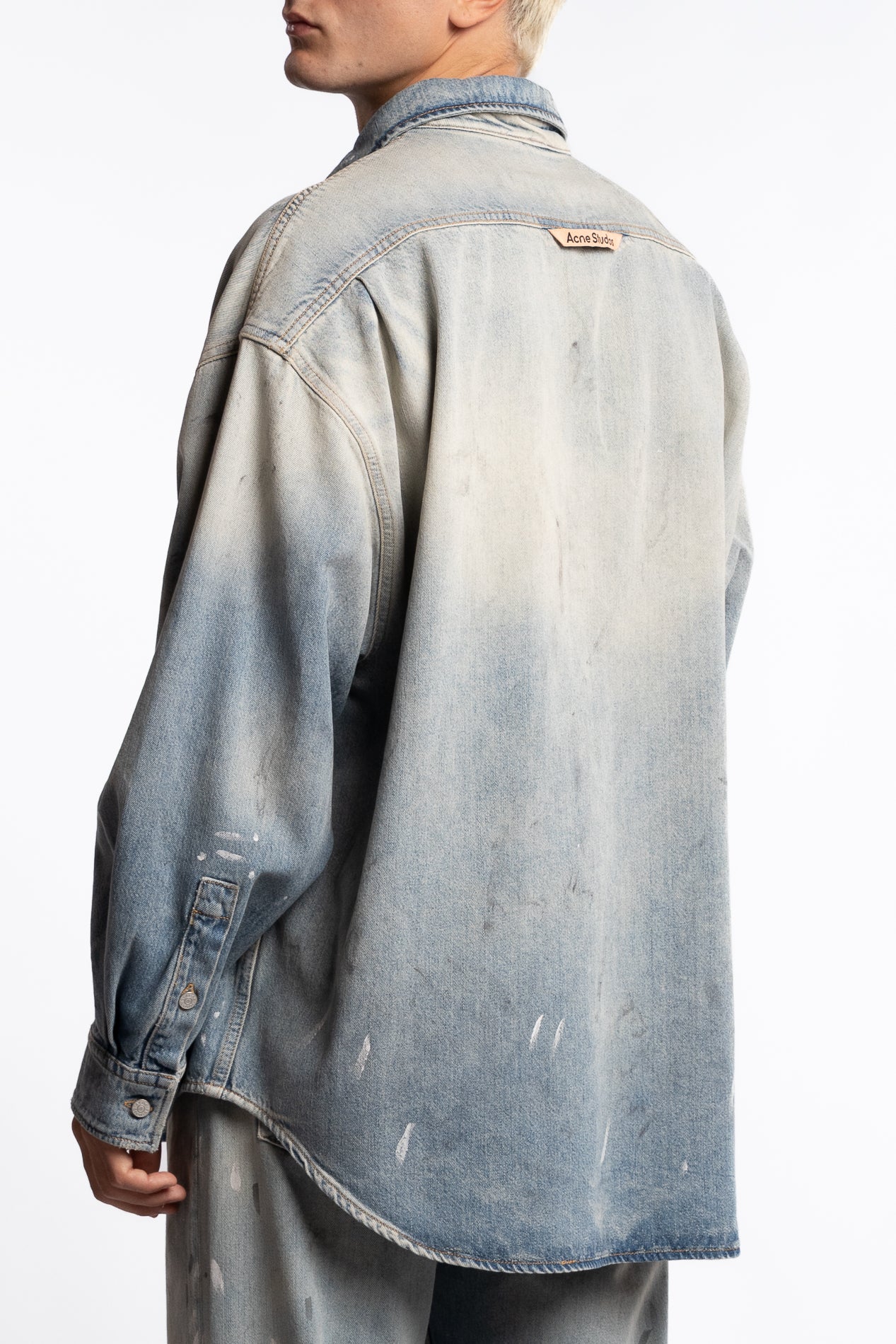 Loose Fit Denim Shirt Light Blue - Image 2