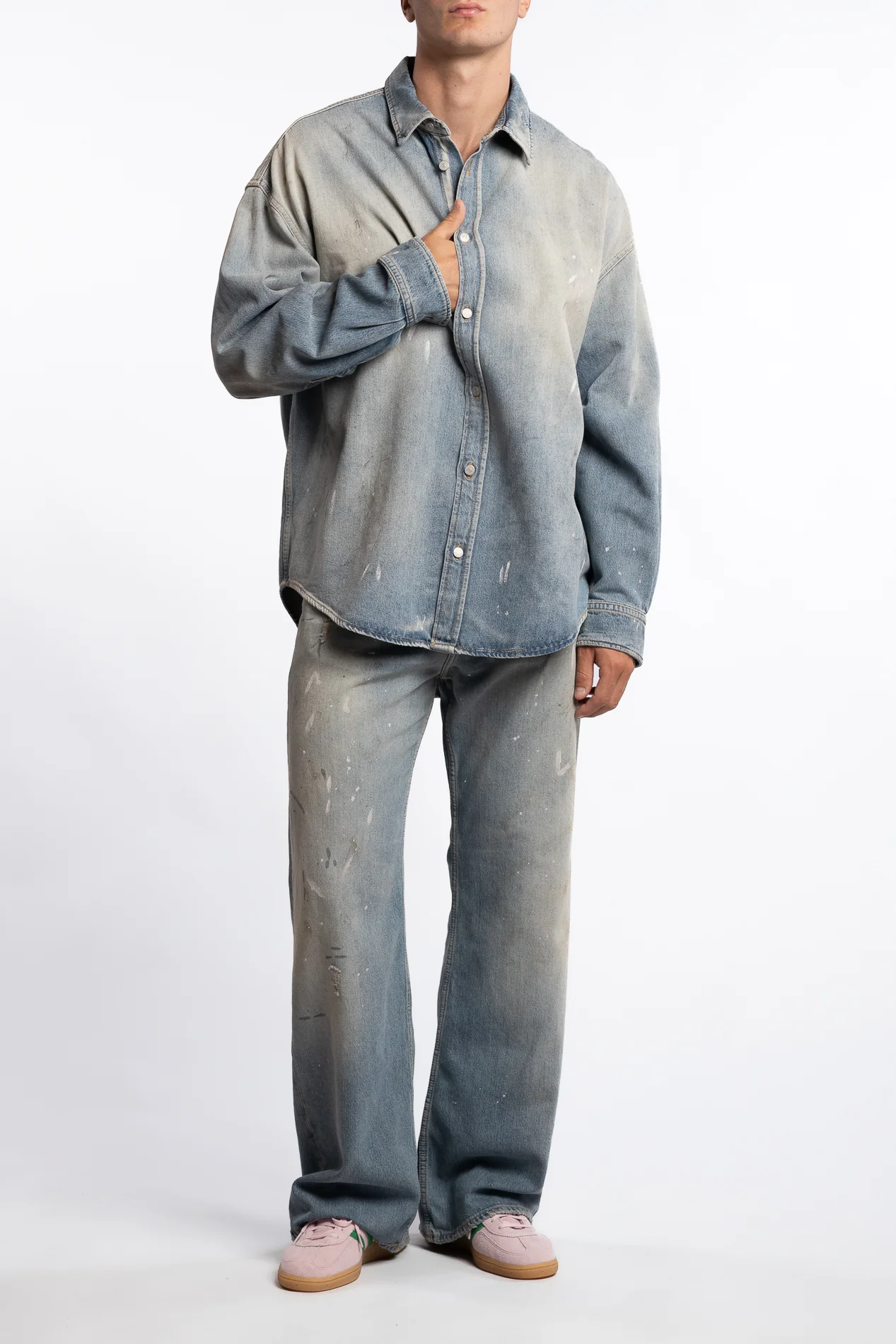 Loose Fit Denim Shirt Light Blue - Image 5
