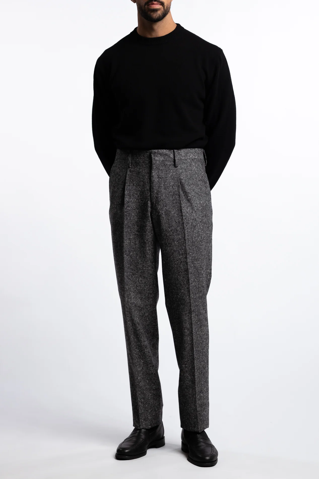 Wool Regular Fit Trousers Dark Grey - Image 4