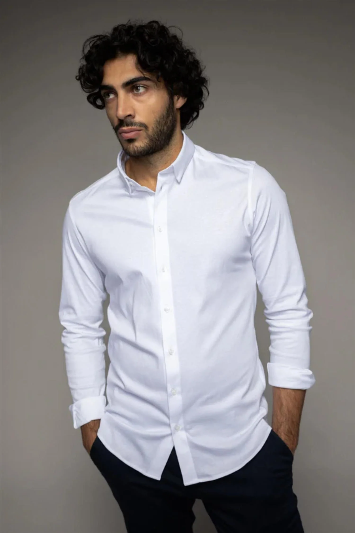 Marco Jersey Shirt White - Image 4