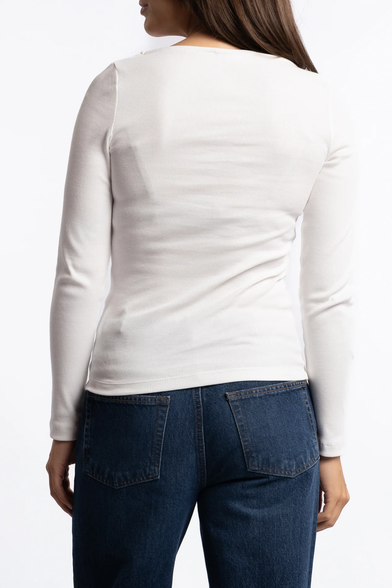Petronella Rib Boatneck- Off-White - Image 4