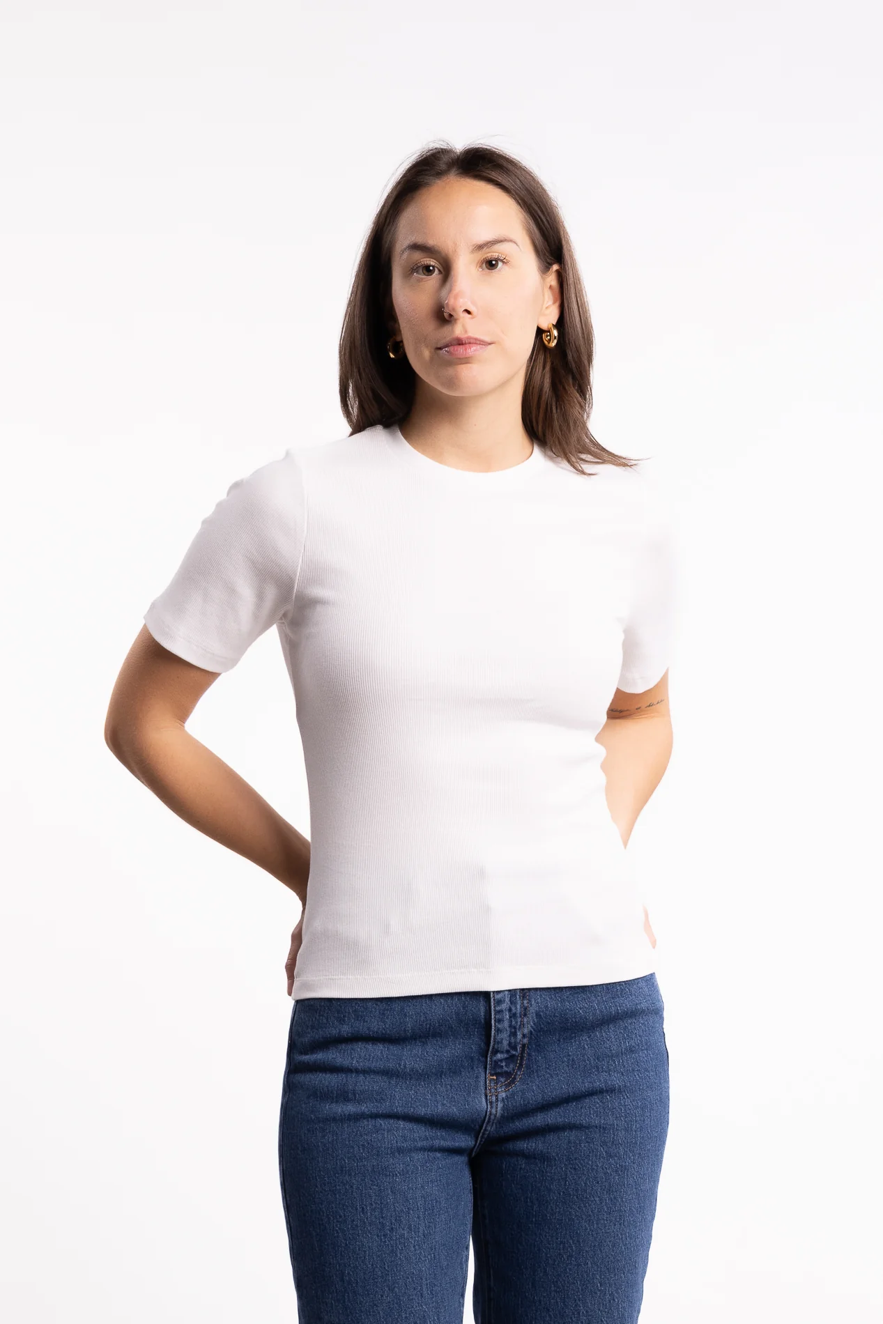 Pippa Rib Tee- Off-White - Image 2