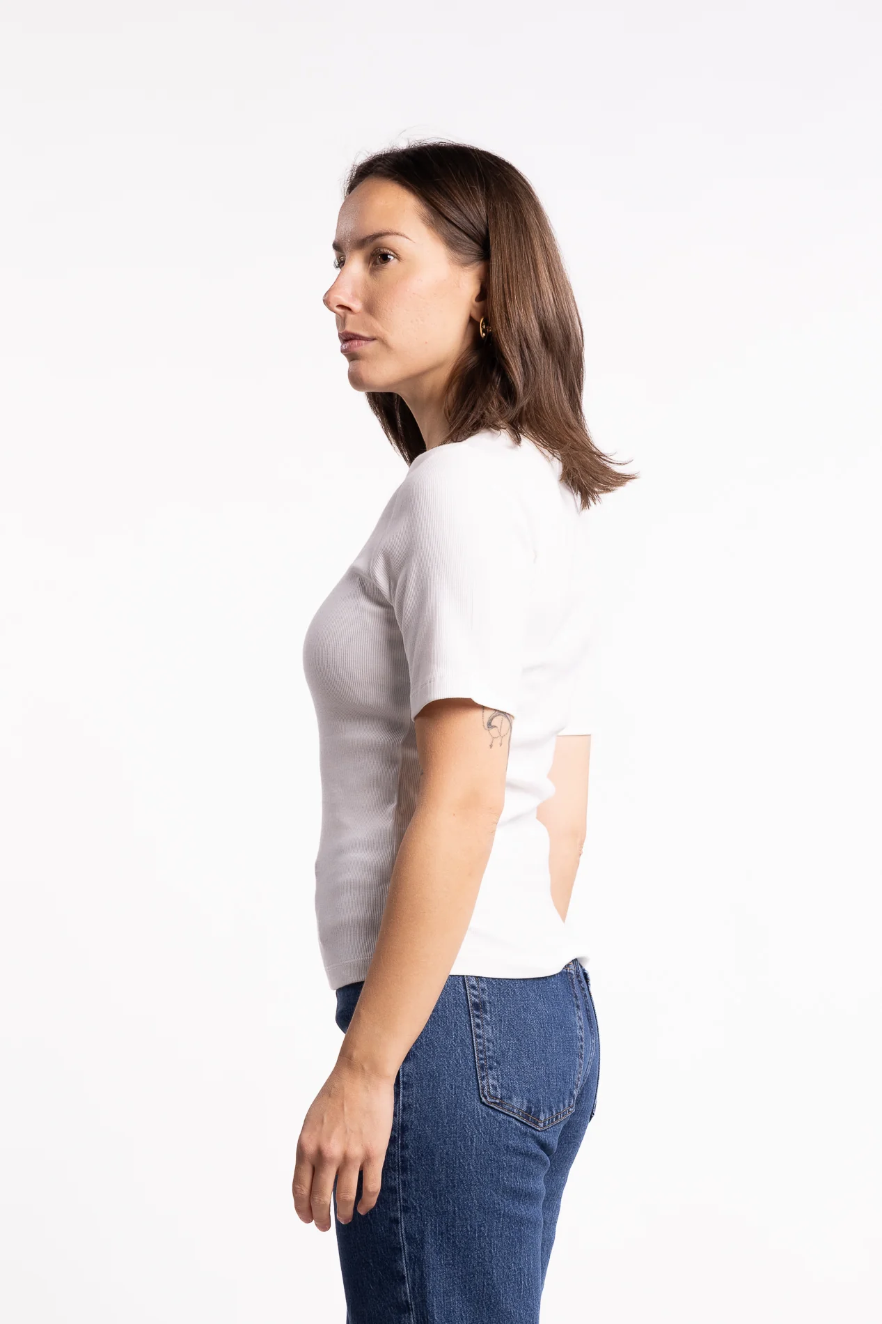 Pippa Rib Tee- Off-White - Image 3