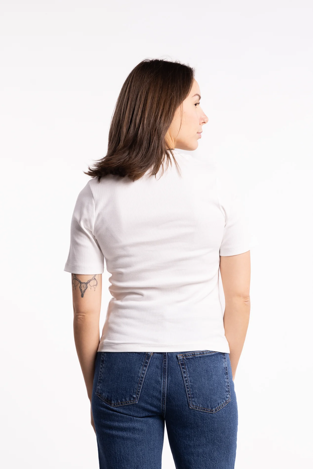 Pippa Rib Tee- Off-White - Image 4
