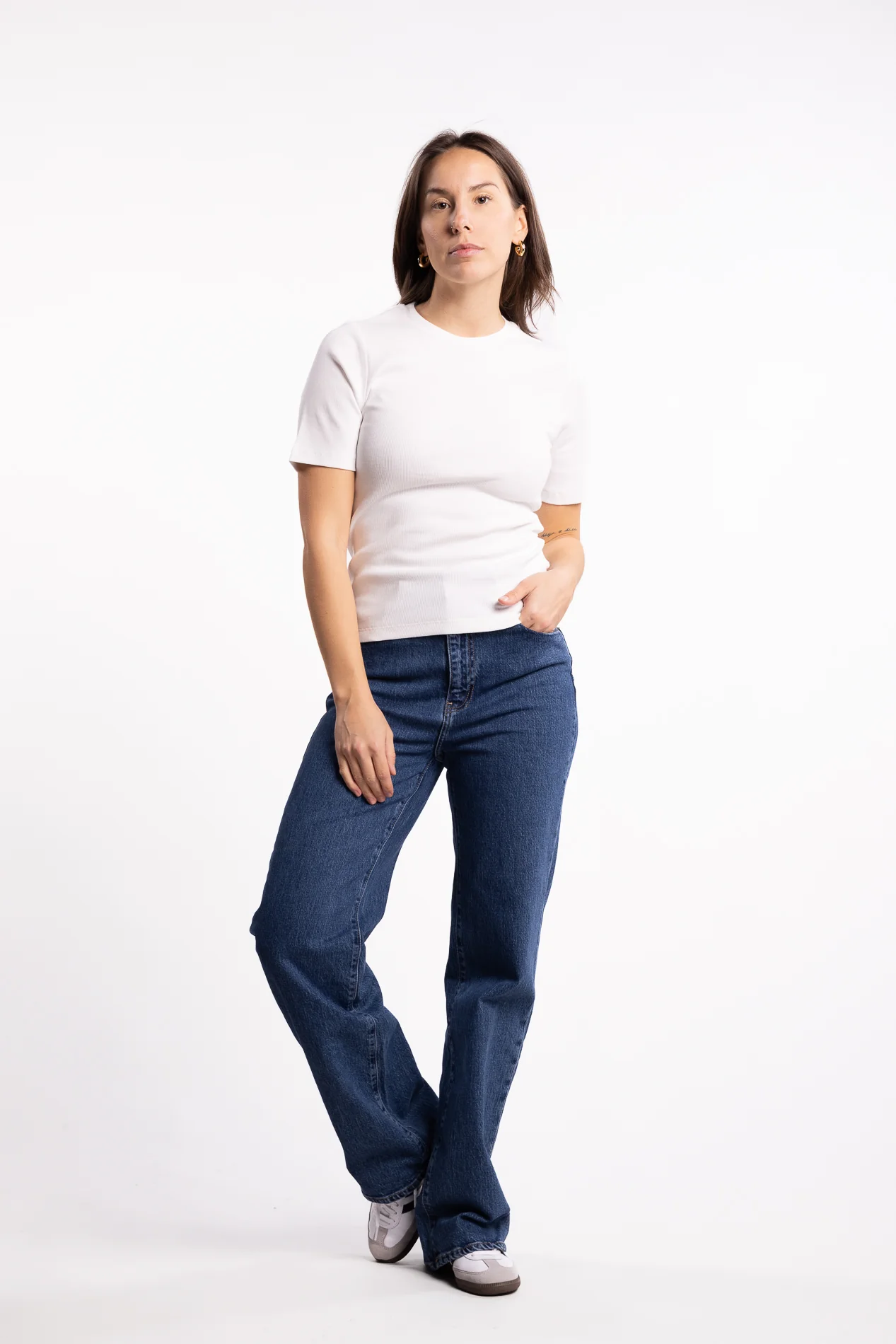 Pippa Rib Tee- Off-White - Image 5