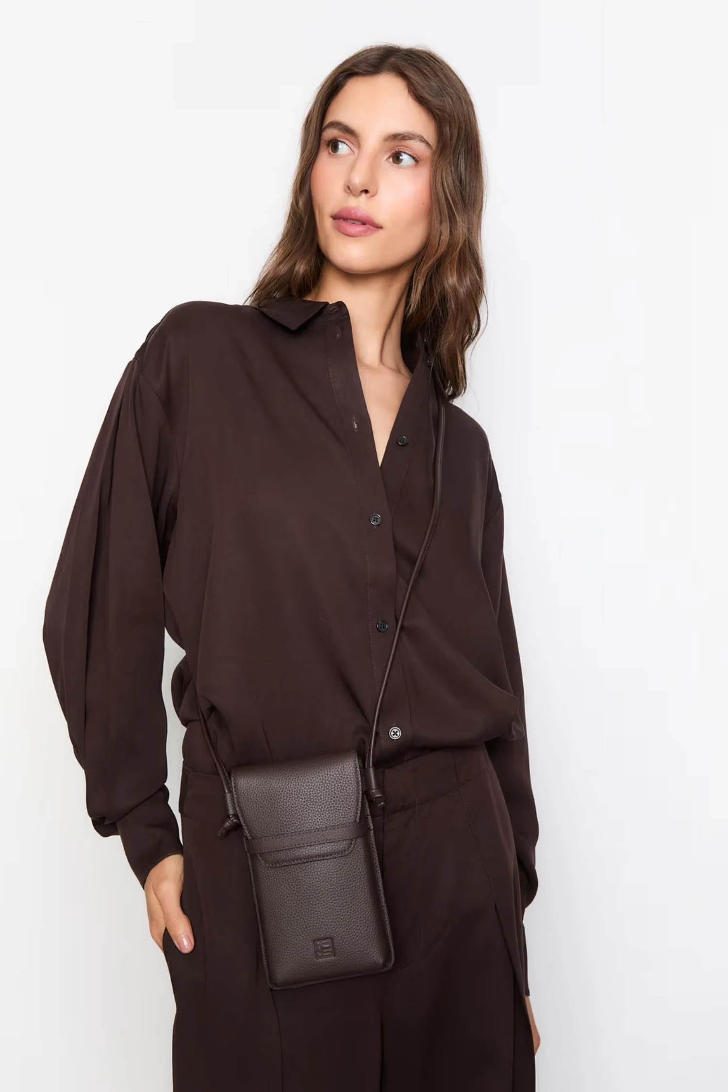 Mobile Pouch- Dark Brown - Image 3