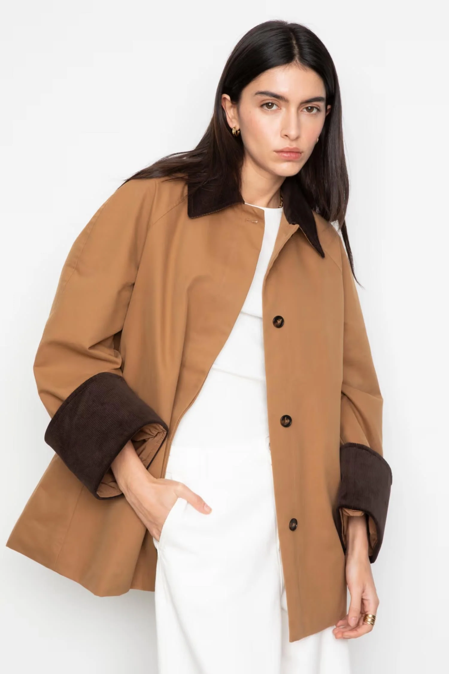Heather Jacket- Dark Camel - Image 2
