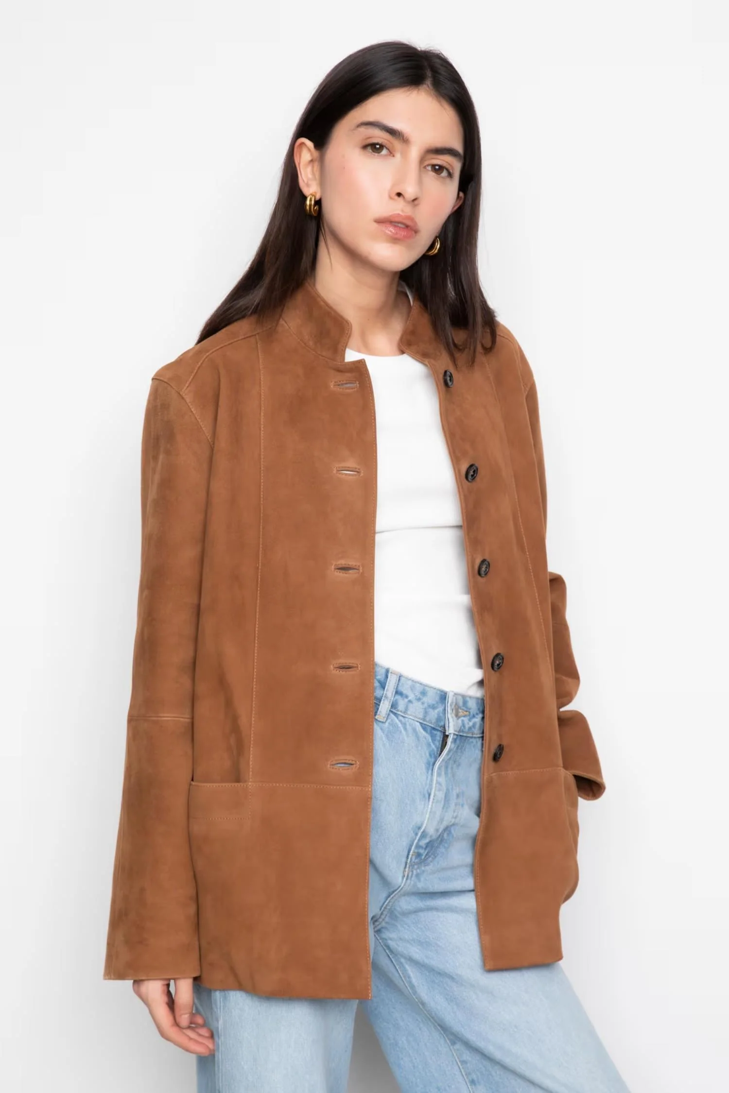 Lauren Leather Jacket - 1043 Camel suede - Image 5