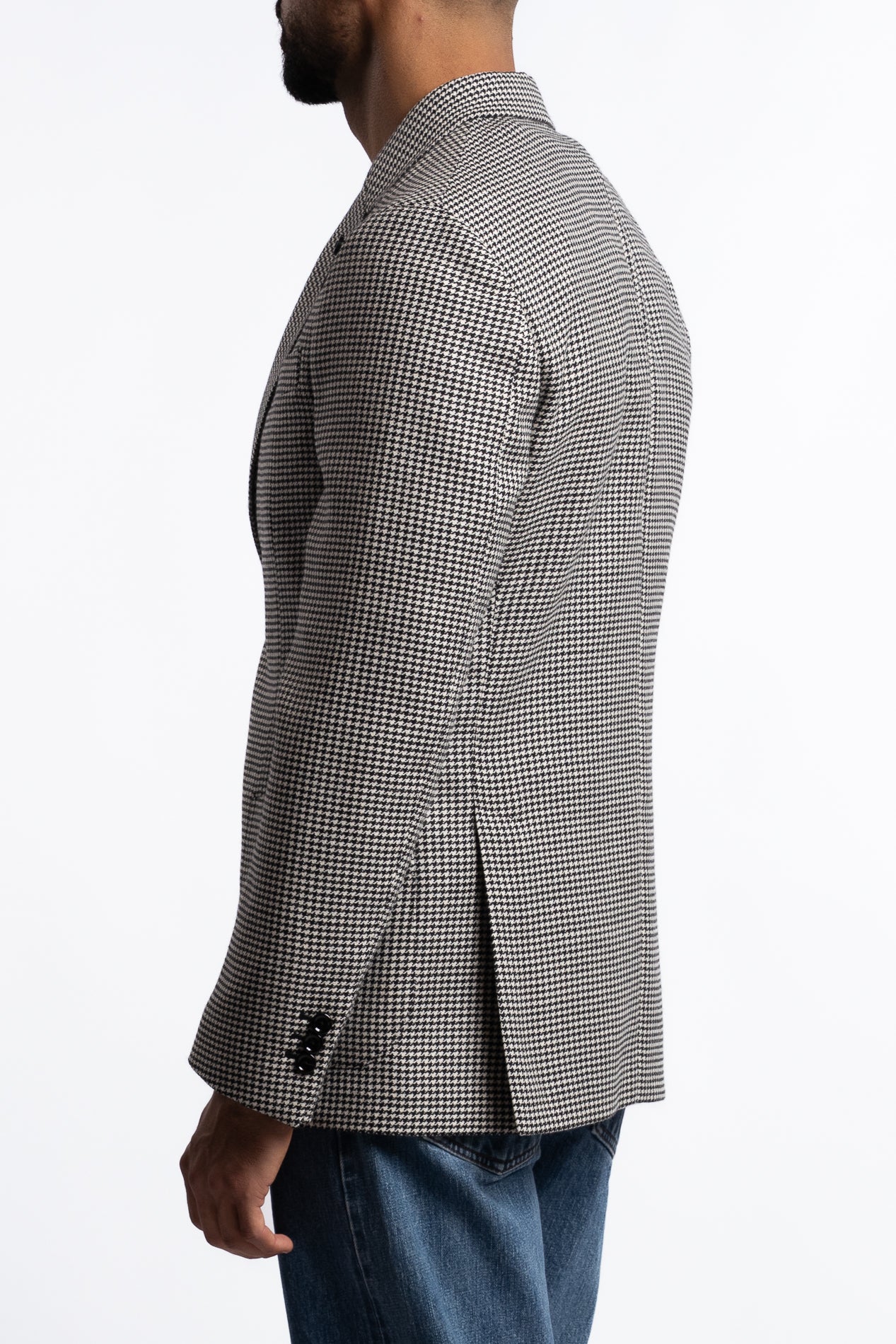 Roma Wool Regular Fit Blazer Black/White Houndstooth - Image 2
