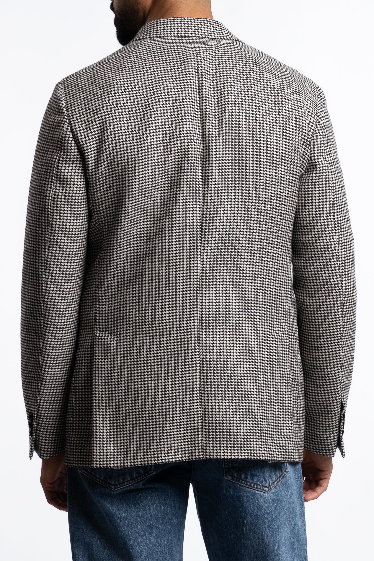 Roma Wool Regular Fit Blazer Black/White Houndstooth - Image 3