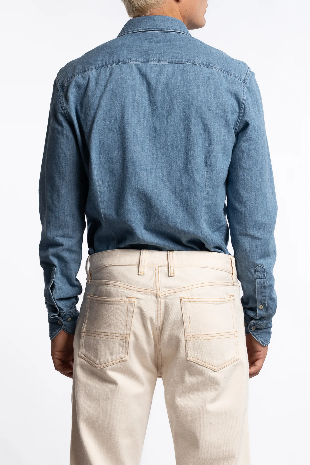 Slimline Blue Denim Shirt - Image 3