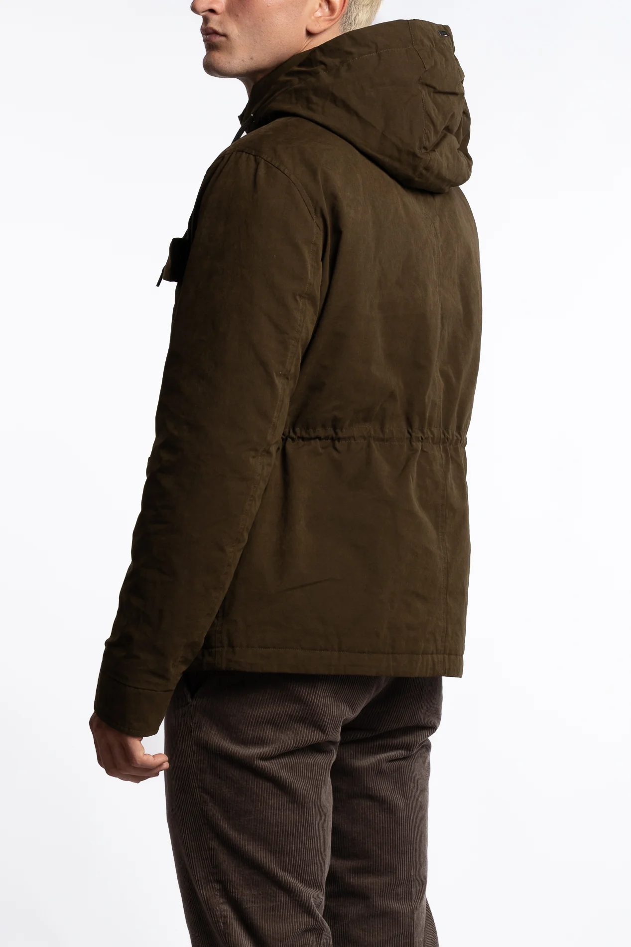 Woven Half Coat Verde Militare - Image 2