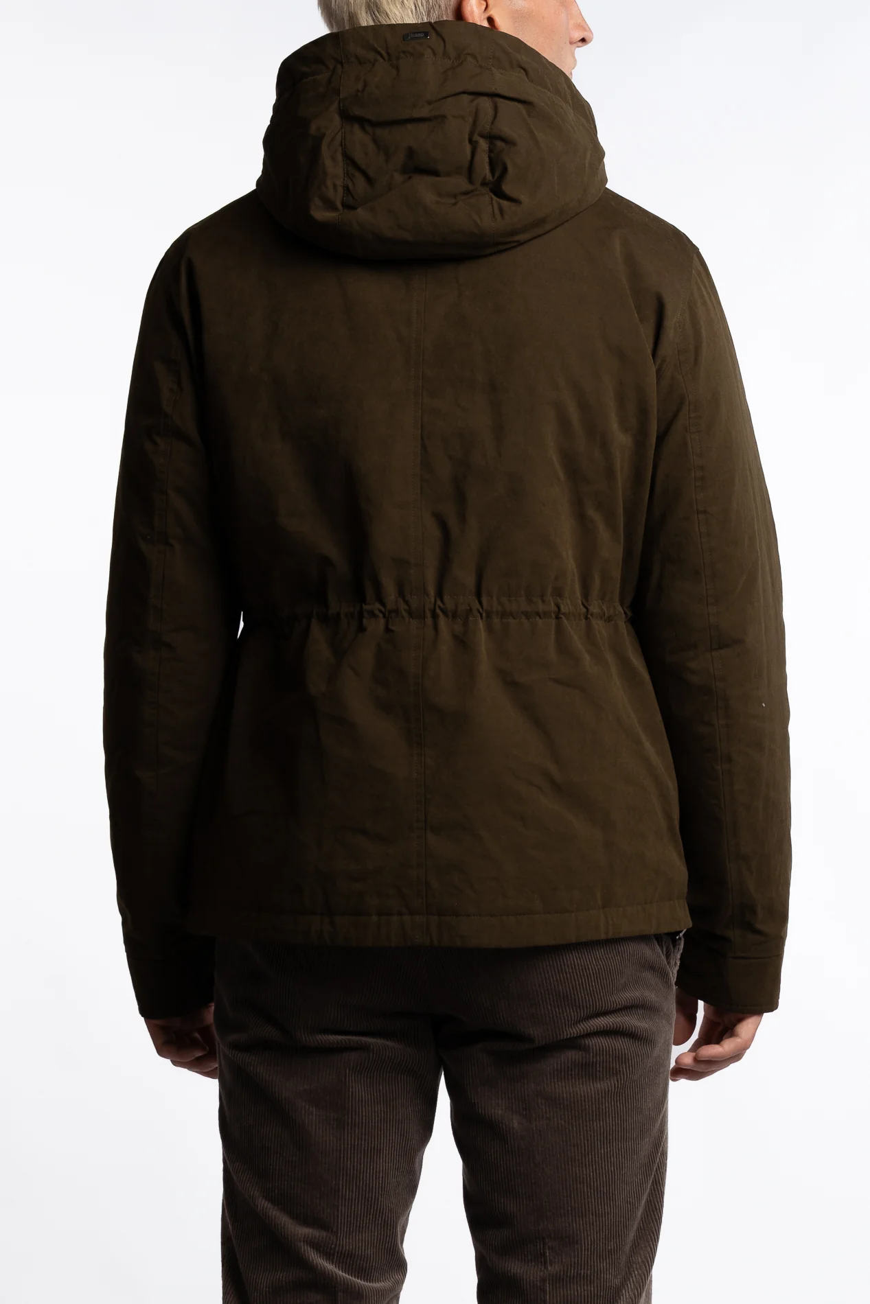 Woven Half Coat Verde Militare - Image 3