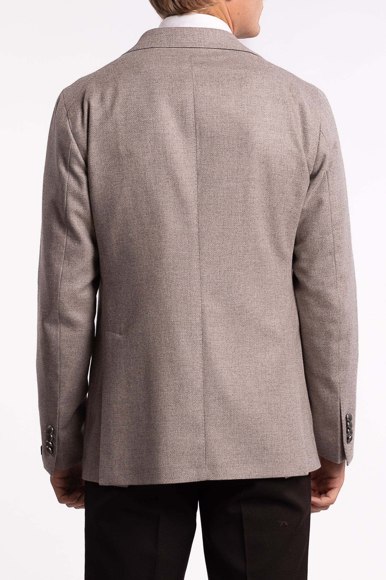 Virgin Wool/Cashmere Slim Fit Blazer Grey - Image 3