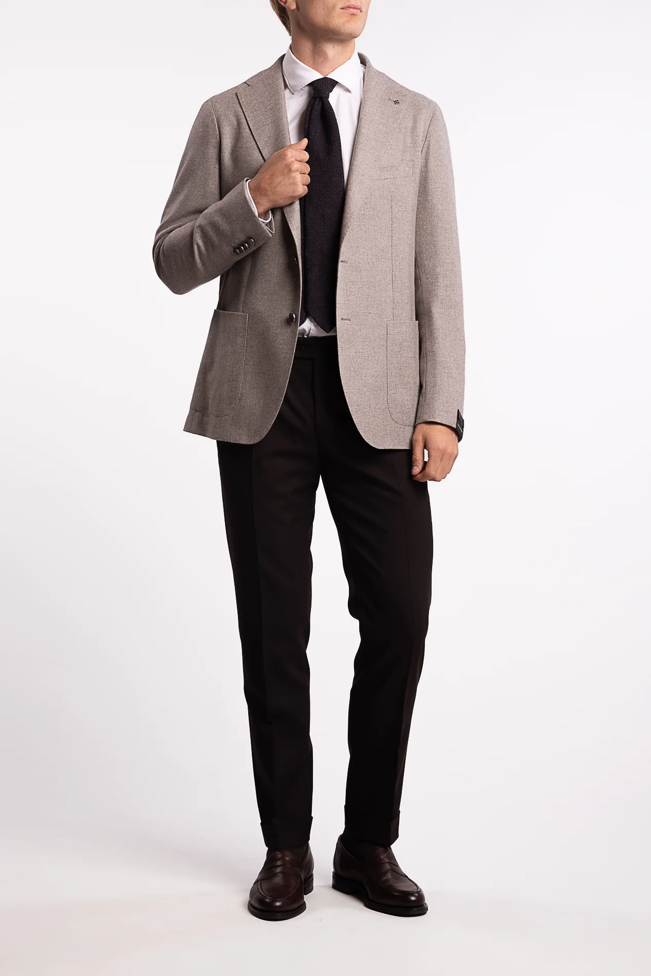 Virgin Wool/Cashmere Slim Fit Blazer Grey - Image 5