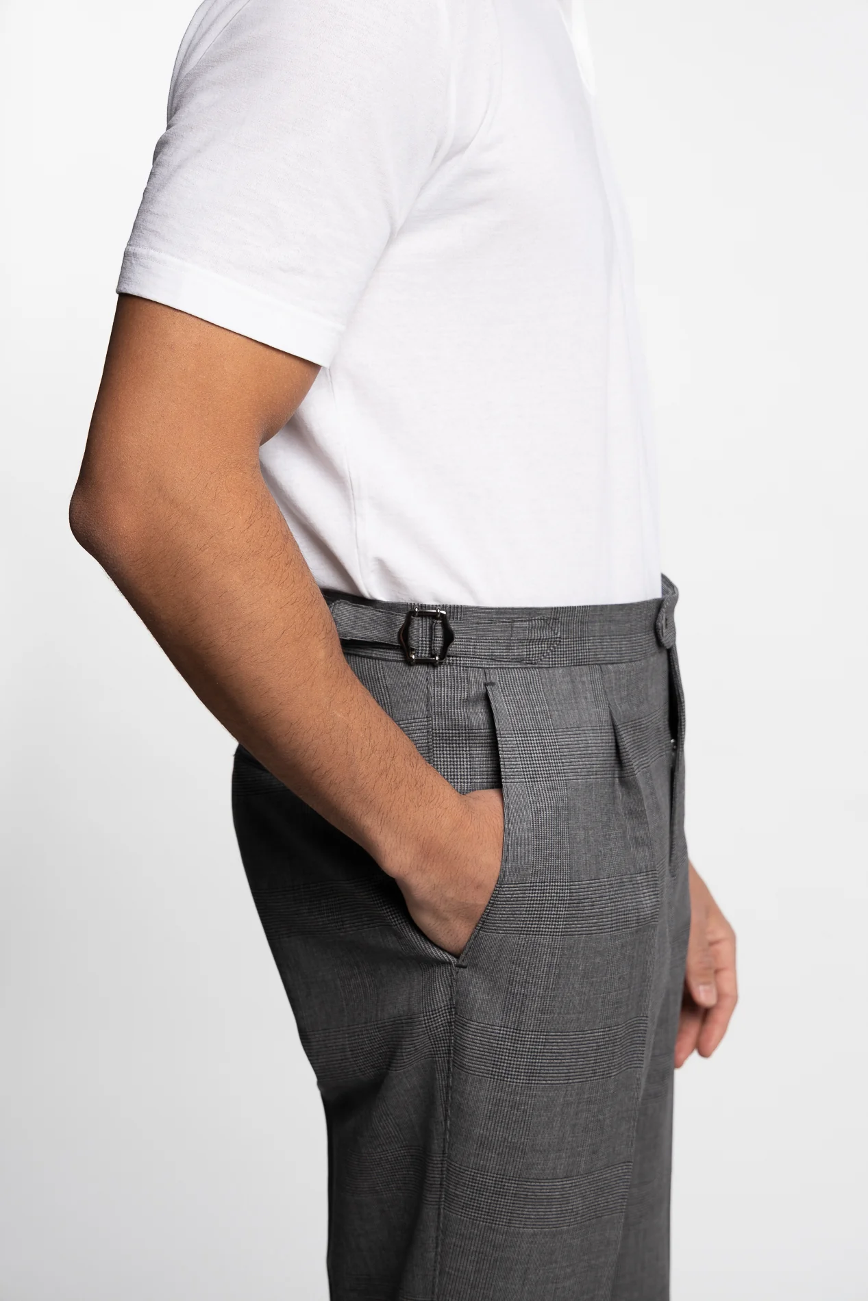 Vicenza Double Breasted Wool Blazer Grey Check - Image 7