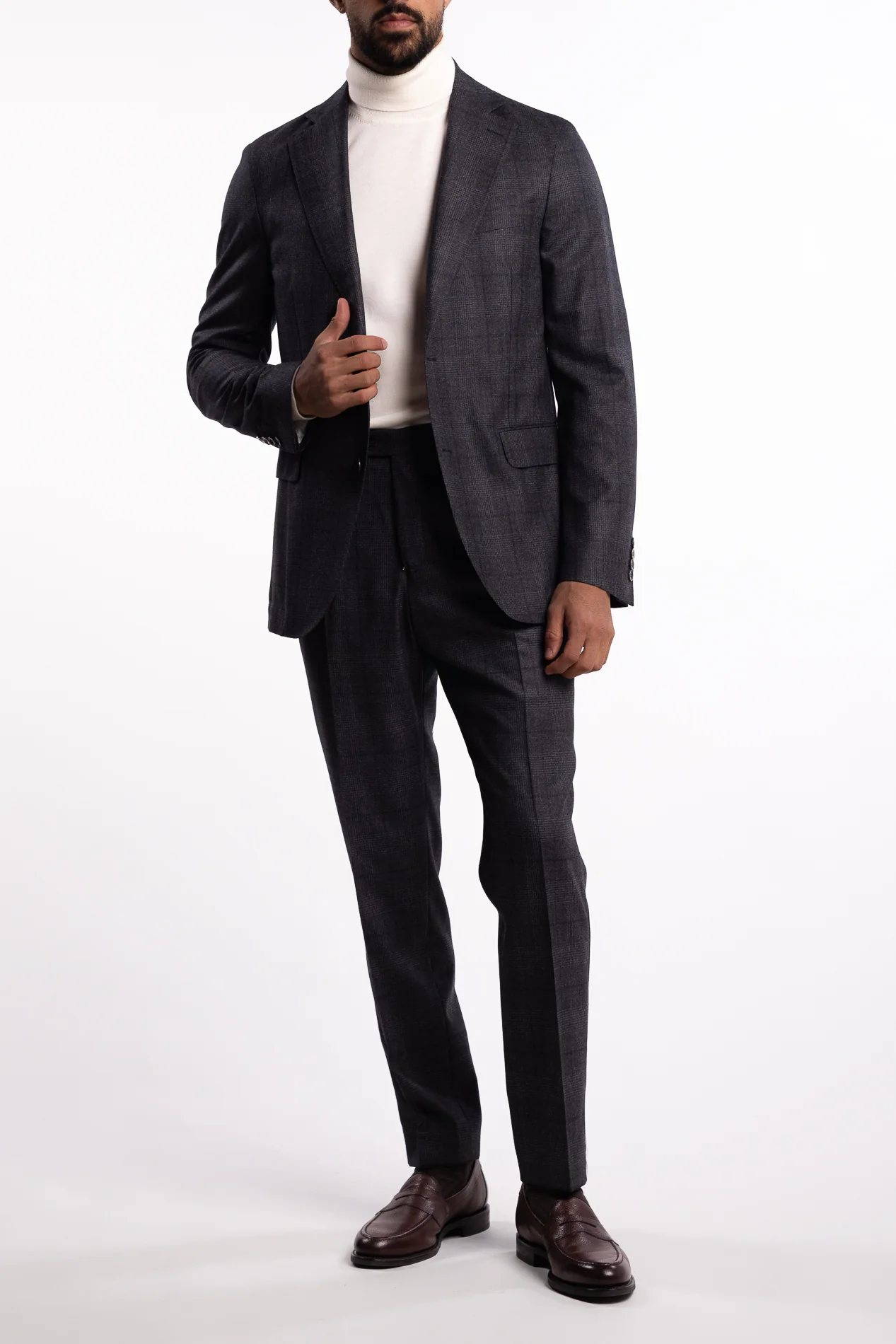 New Sienna Slim Fit Flanell Blazer Grey Check - Image 5