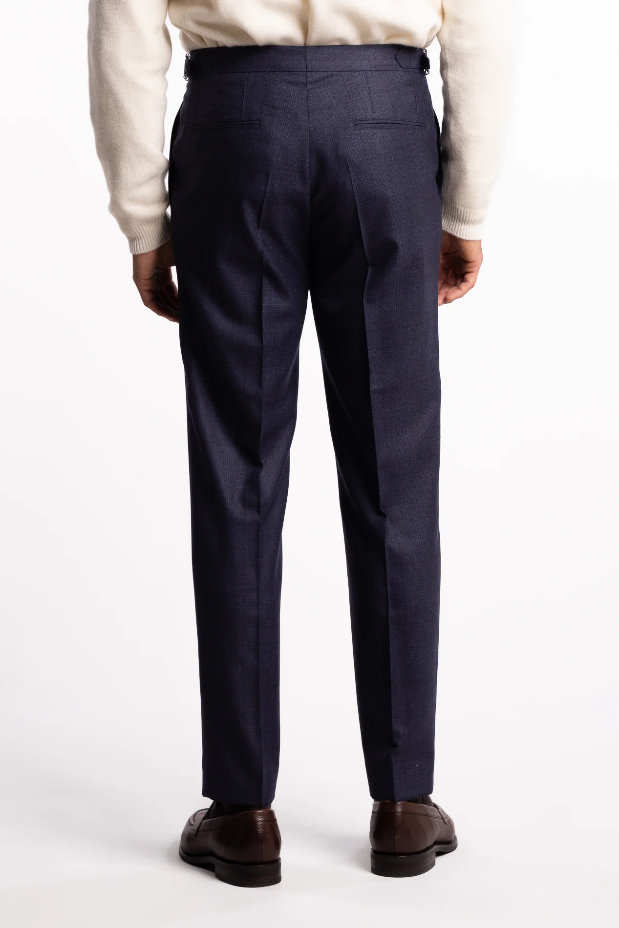 Prato Flanell Pant Navy Check - Image 3