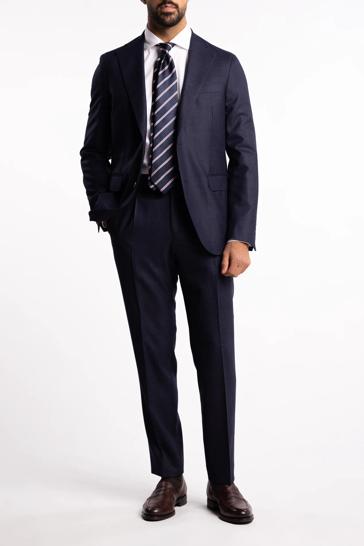 Prato Flanell Pant Navy Check - Image 6