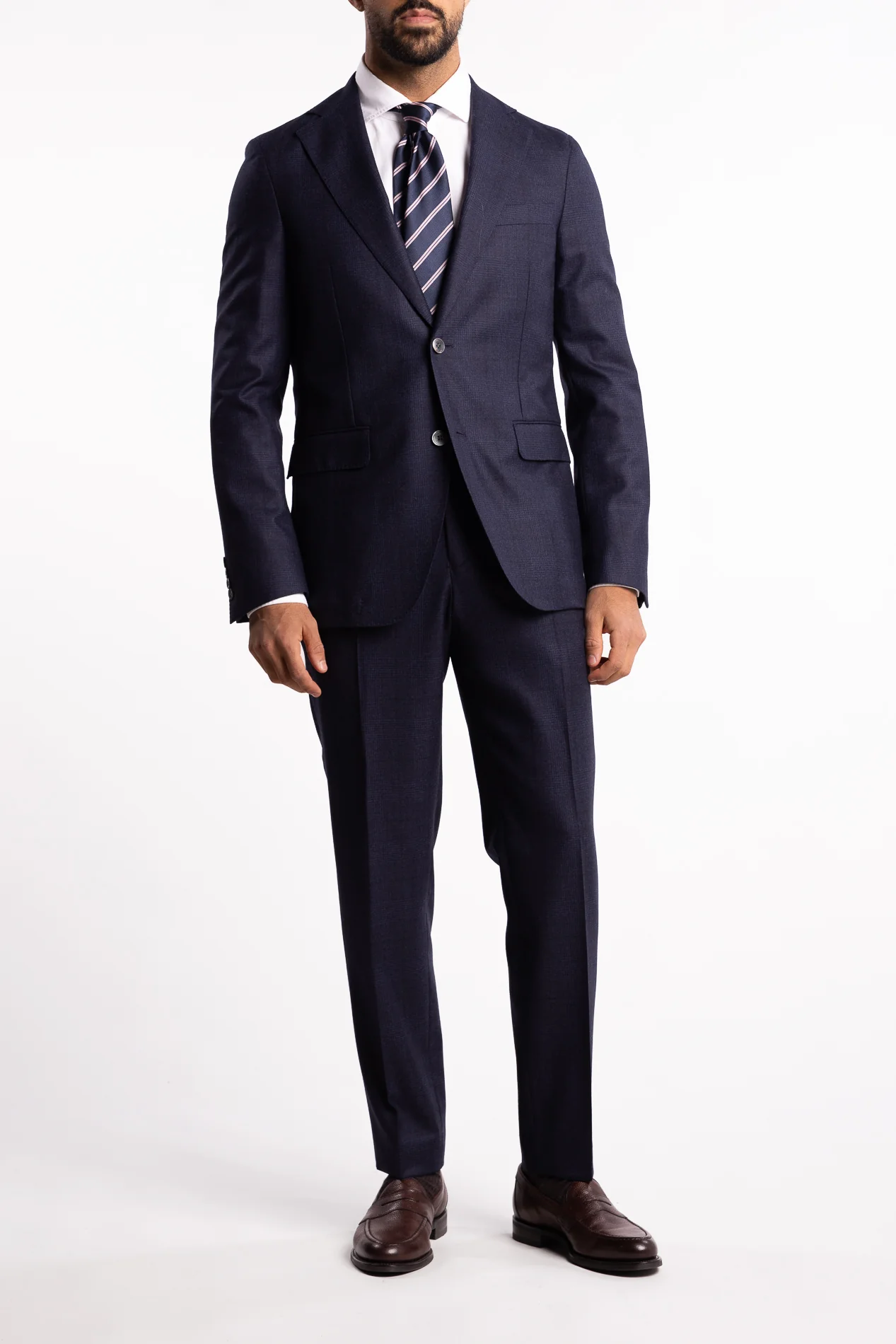 Prato Flanell Pant Navy Check - Image 7